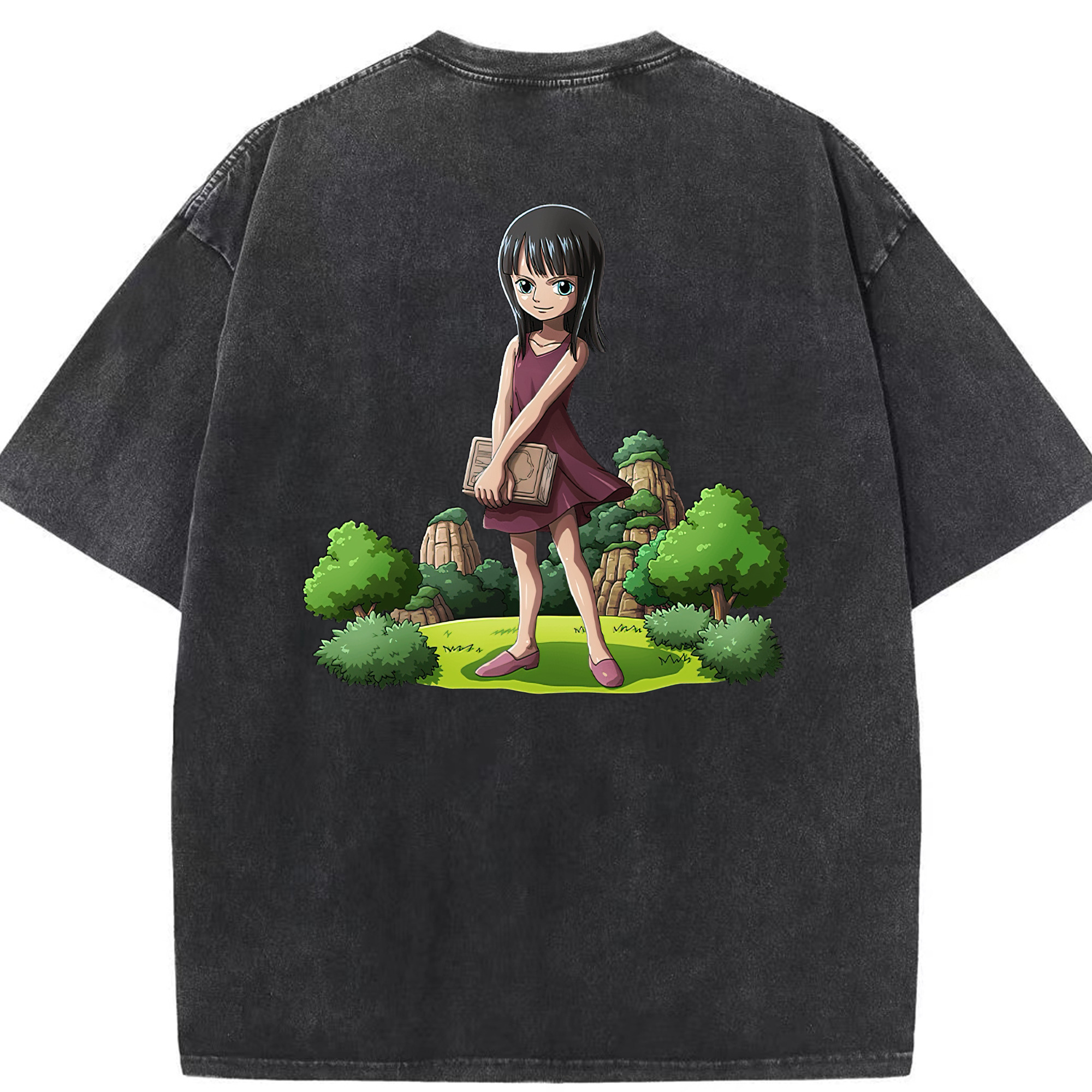 ワンピース ニコ・ロビン ONE PIECE Nico Robin 綿100% ヴィンテージ風 半袖Tシャツ（背面プリント）