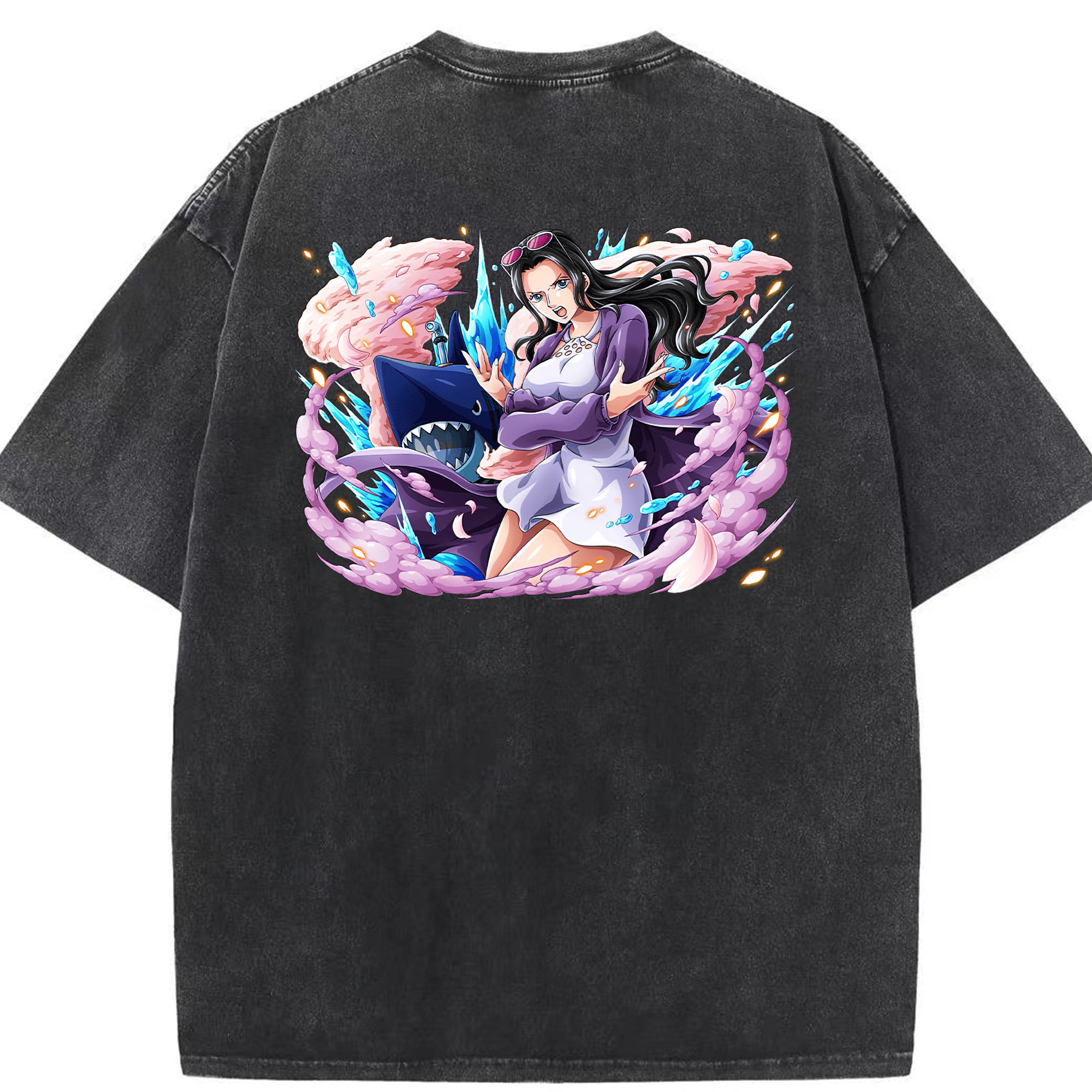 ワンピース ニコ・ロビン ONE PIECE Nico Robin 綿100% ヴィンテージ風 半袖Tシャツ（背面プリント）