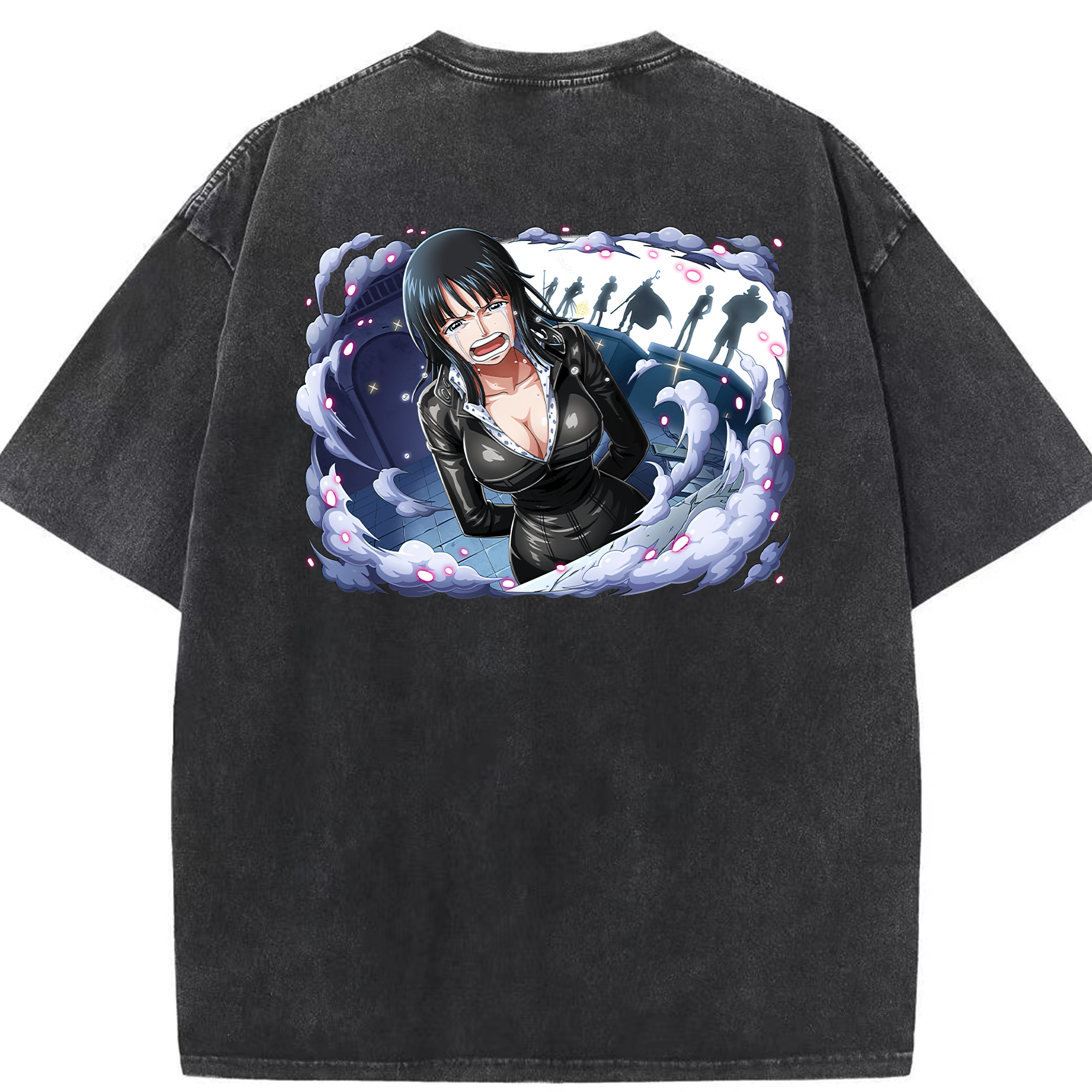 ワンピース ニコ・ロビン ONE PIECE Nico Robin 綿100% ヴィンテージ風 半袖Tシャツ（背面プリント）