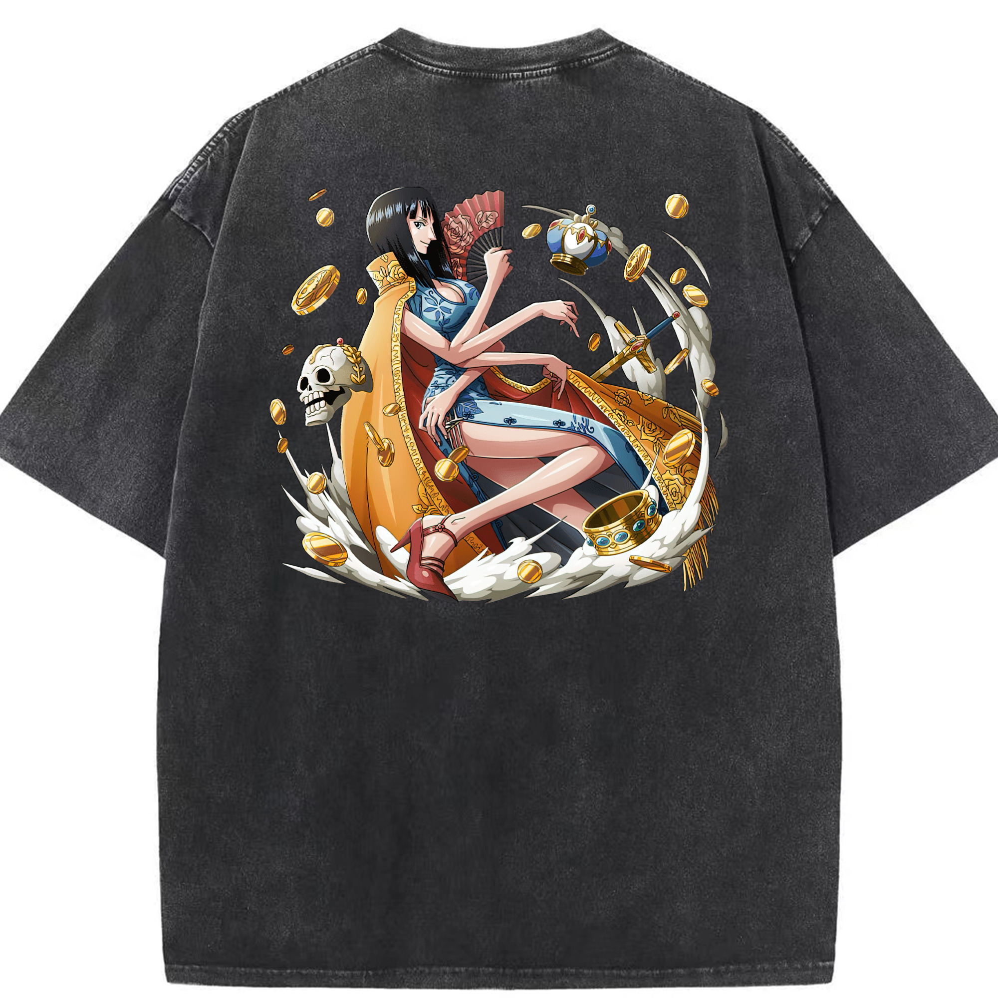 ワンピース ニコ・ロビン ONE PIECE Nico Robin 綿100% ヴィンテージ風 半袖Tシャツ（背面プリント）