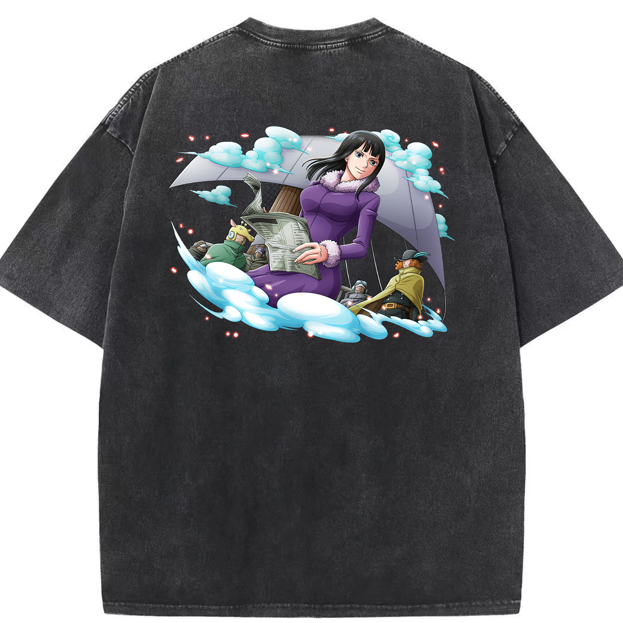 ワンピース ニコ・ロビン ONE PIECE Nico Robin 綿100% ヴィンテージ風 半袖Tシャツ（背面プリント）