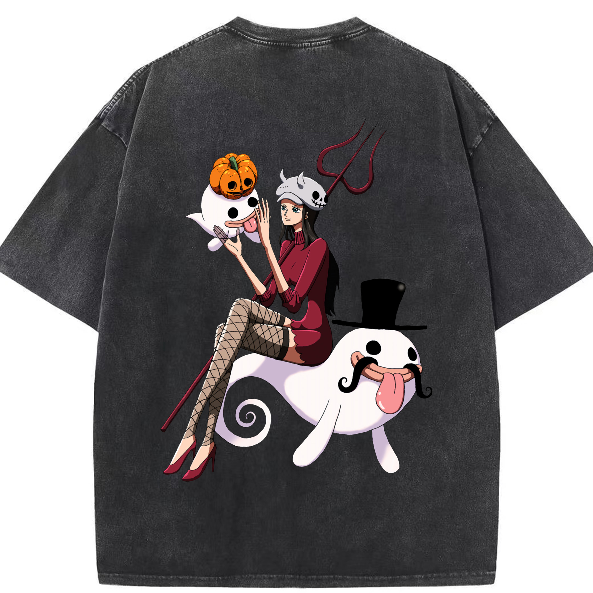 ワンピース ニコ・ロビン ONE PIECE Nico Robin 綿100% ヴィンテージ風 半袖Tシャツ（背面プリント）