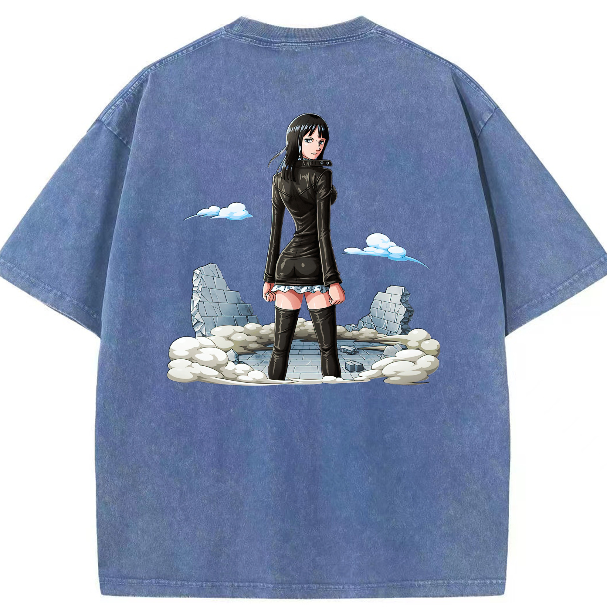ワンピース ニコ・ロビン ONE PIECE Nico Robin 綿100% ヴィンテージ風 半袖Tシャツ（背面プリント）