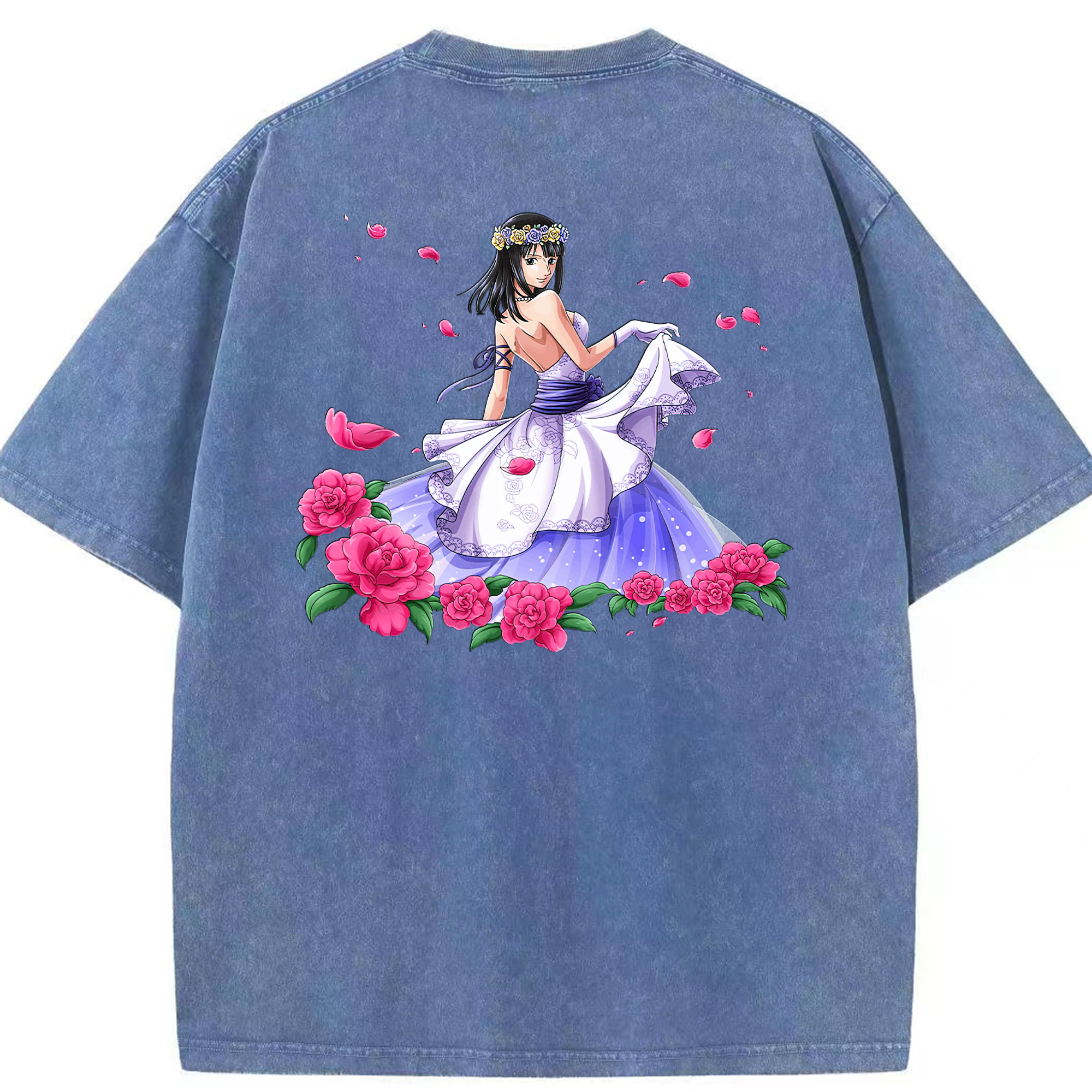 ワンピース ニコ・ロビン ONE PIECE Nico Robin 綿100% ヴィンテージ風 半袖Tシャツ（背面プリント）