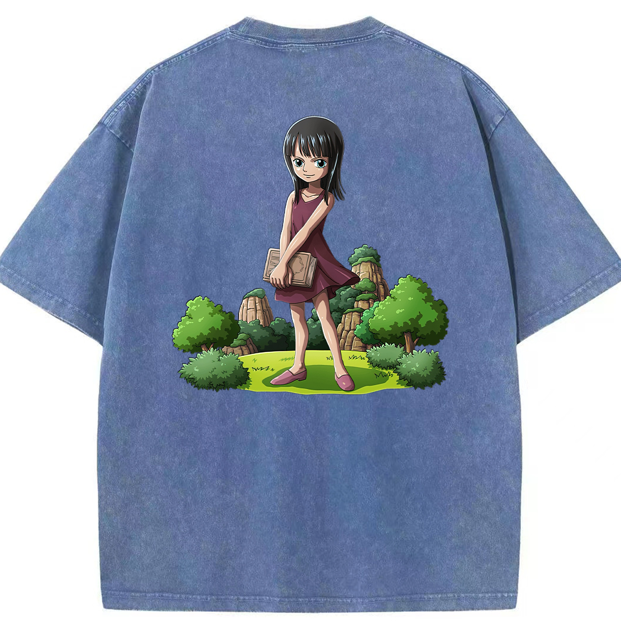 ワンピース ニコ・ロビン ONE PIECE Nico Robin 綿100% ヴィンテージ風 半袖Tシャツ（背面プリント）