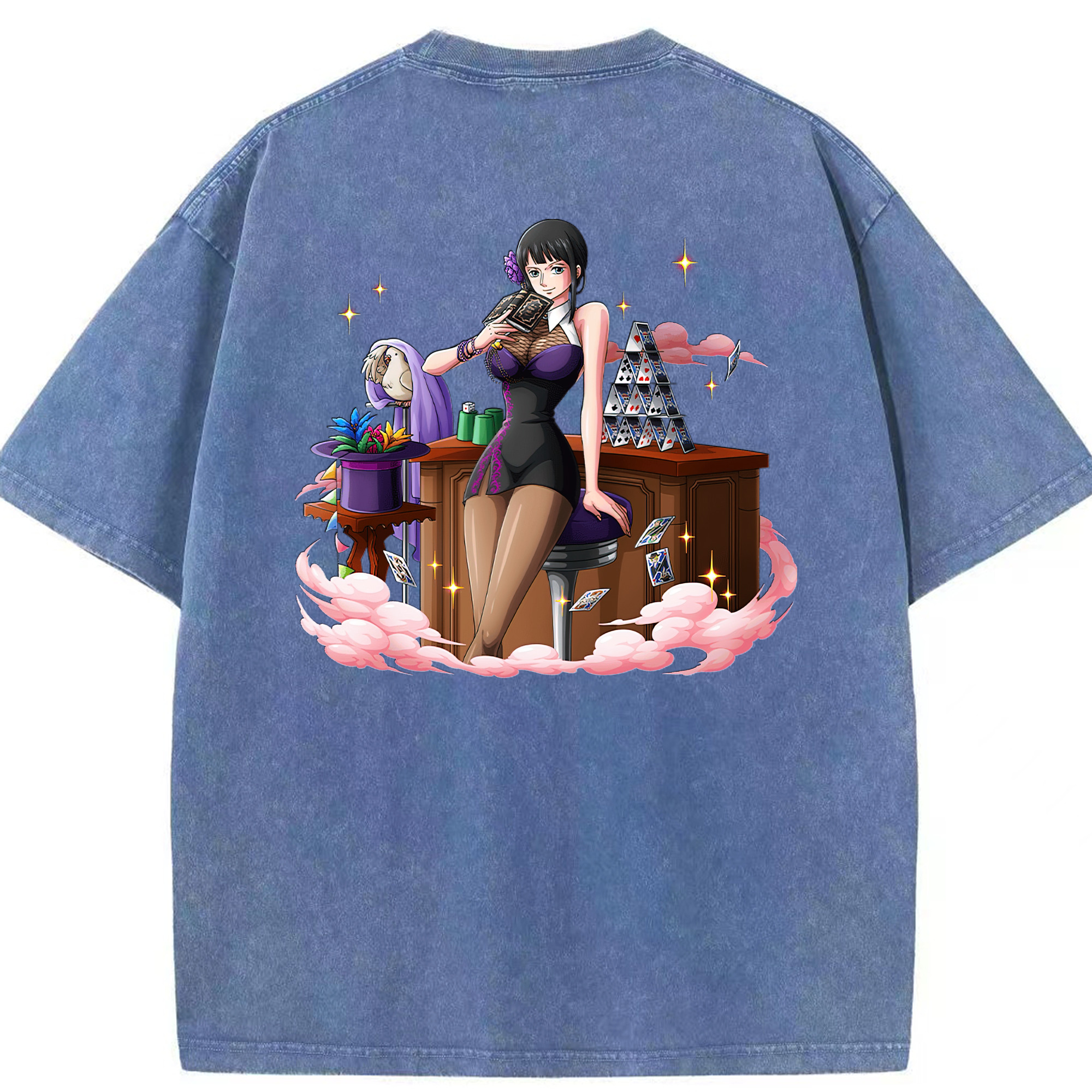 ワンピース ニコ・ロビン ONE PIECE Nico Robin 綿100% ヴィンテージ風 半袖Tシャツ（背面プリント）