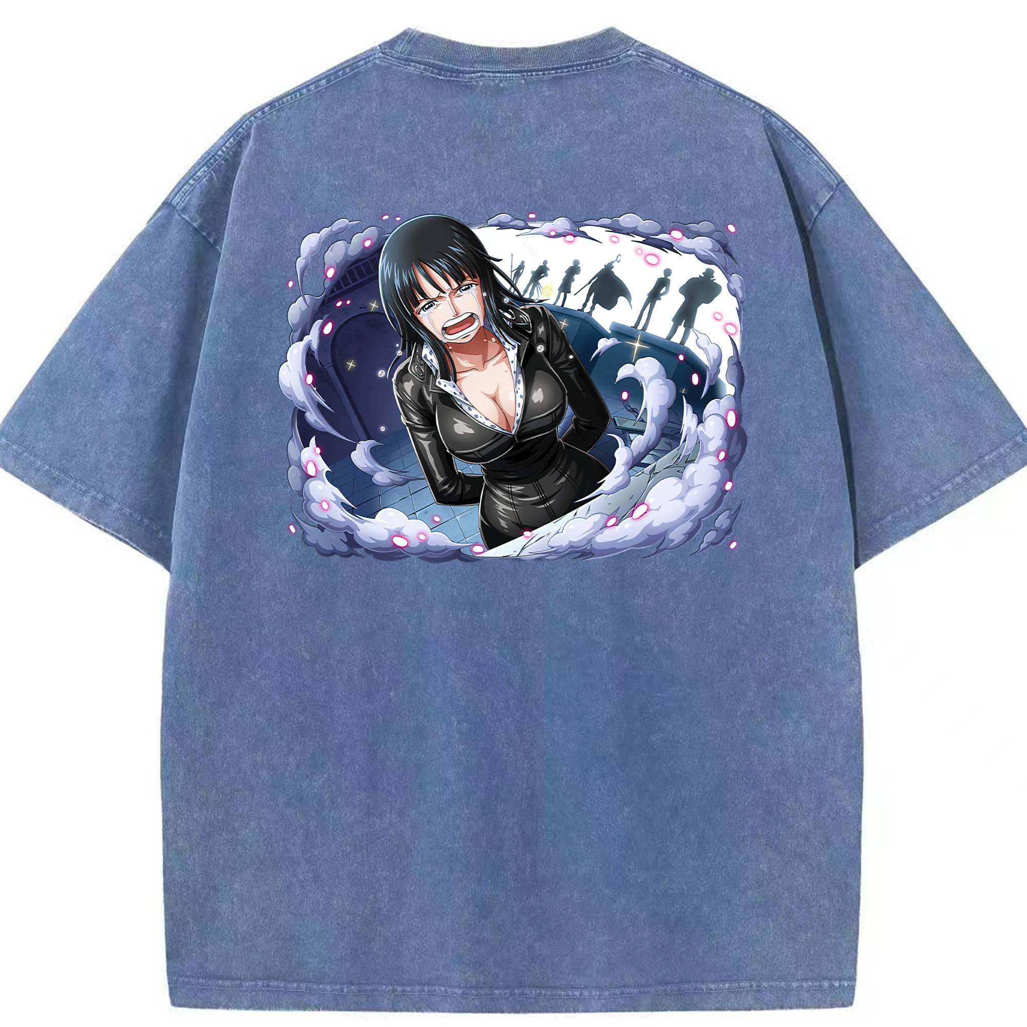 ワンピース ニコ・ロビン ONE PIECE Nico Robin 綿100% ヴィンテージ風 半袖Tシャツ（背面プリント）