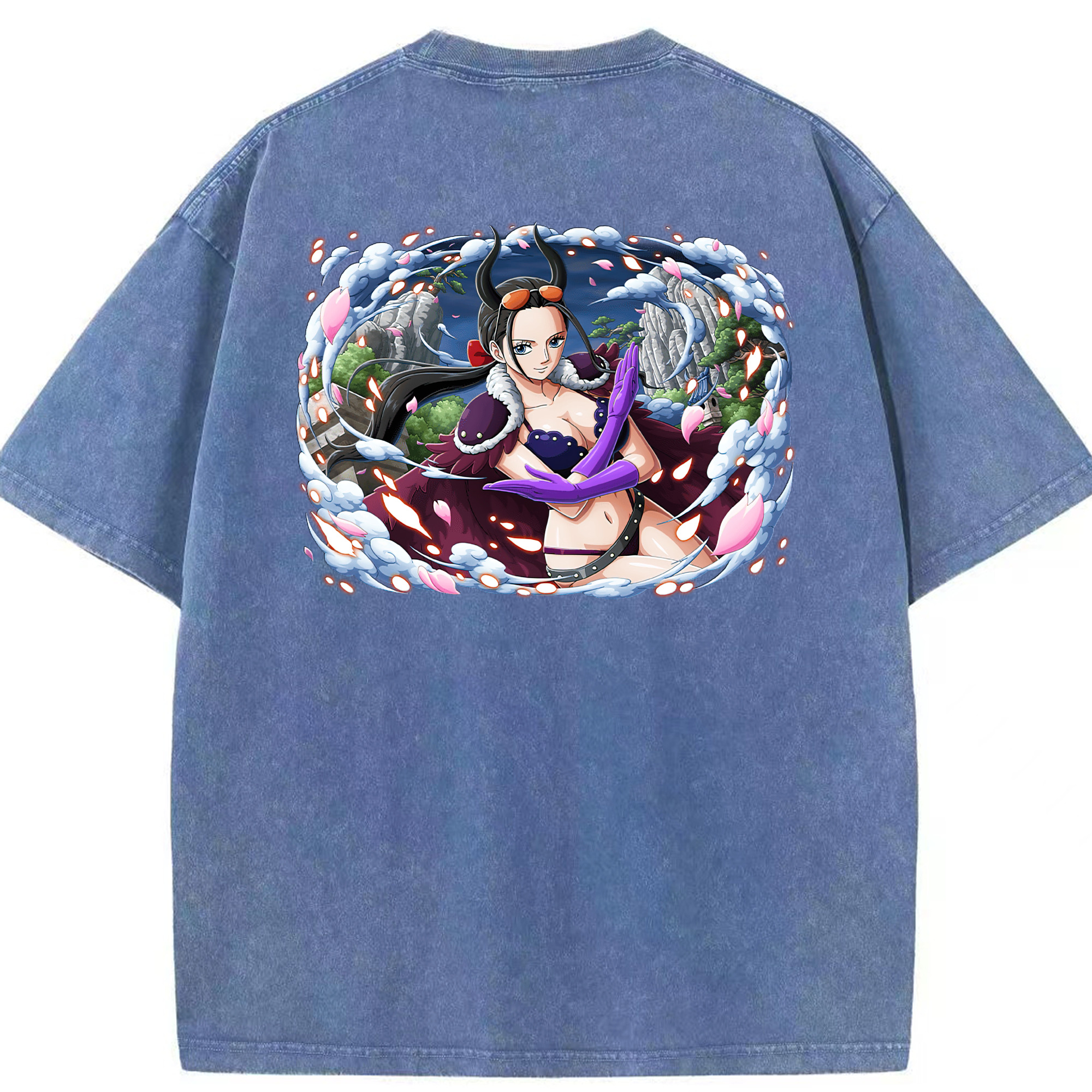 ワンピース ニコ・ロビン ONE PIECE Nico Robin 綿100% ヴィンテージ風 半袖Tシャツ（背面プリント）
