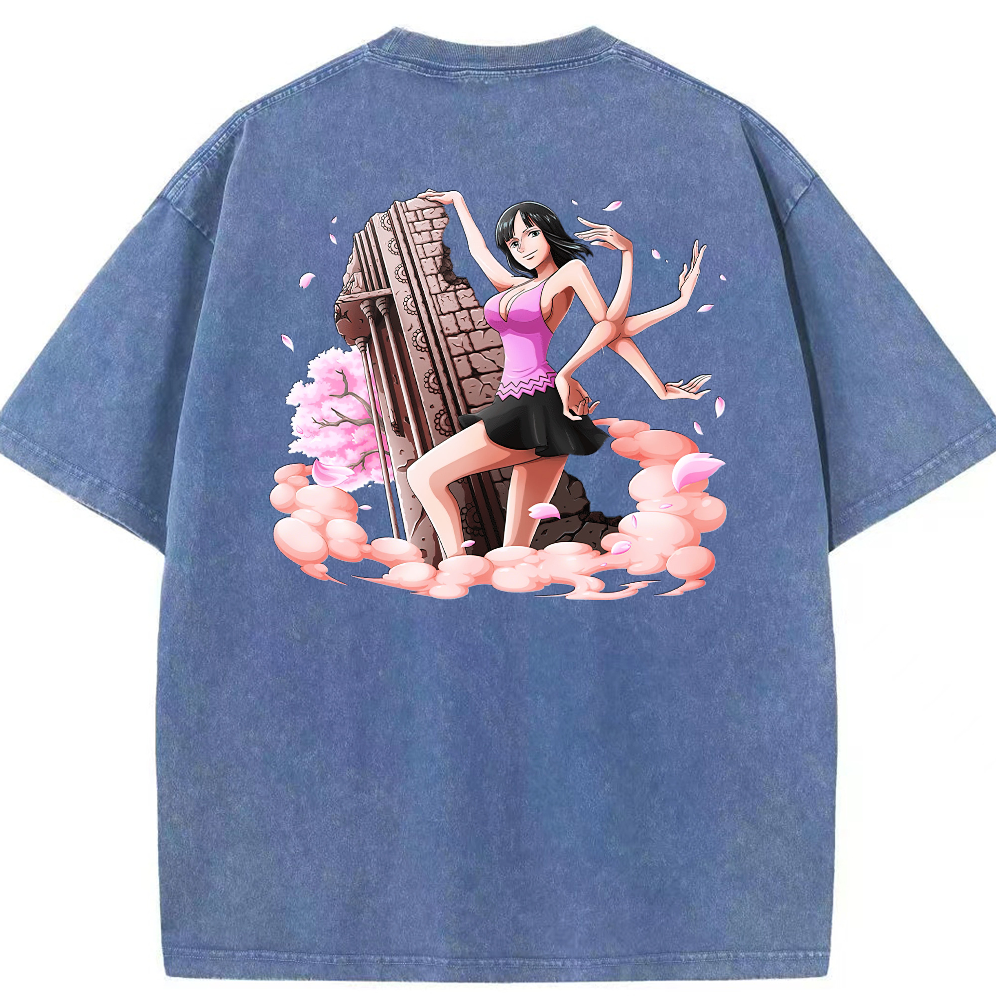 ワンピース ニコ・ロビン ONE PIECE Nico Robin 綿100% ヴィンテージ風 半袖Tシャツ（背面プリント）