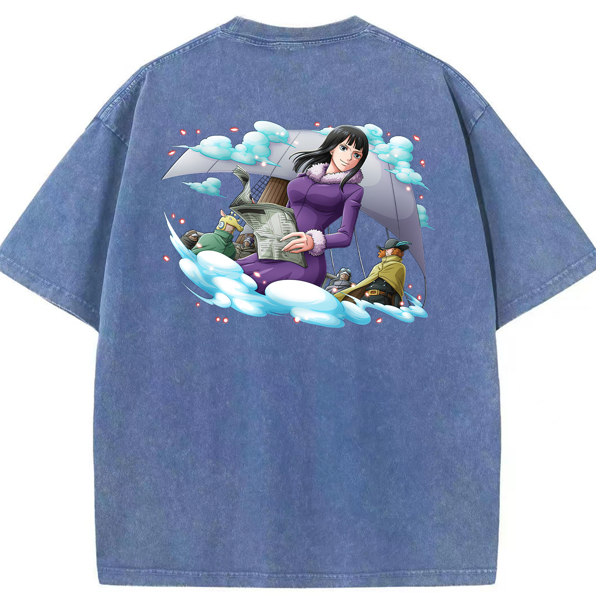 ワンピース ニコ・ロビン ONE PIECE Nico Robin 綿100% ヴィンテージ風 半袖Tシャツ（背面プリント）