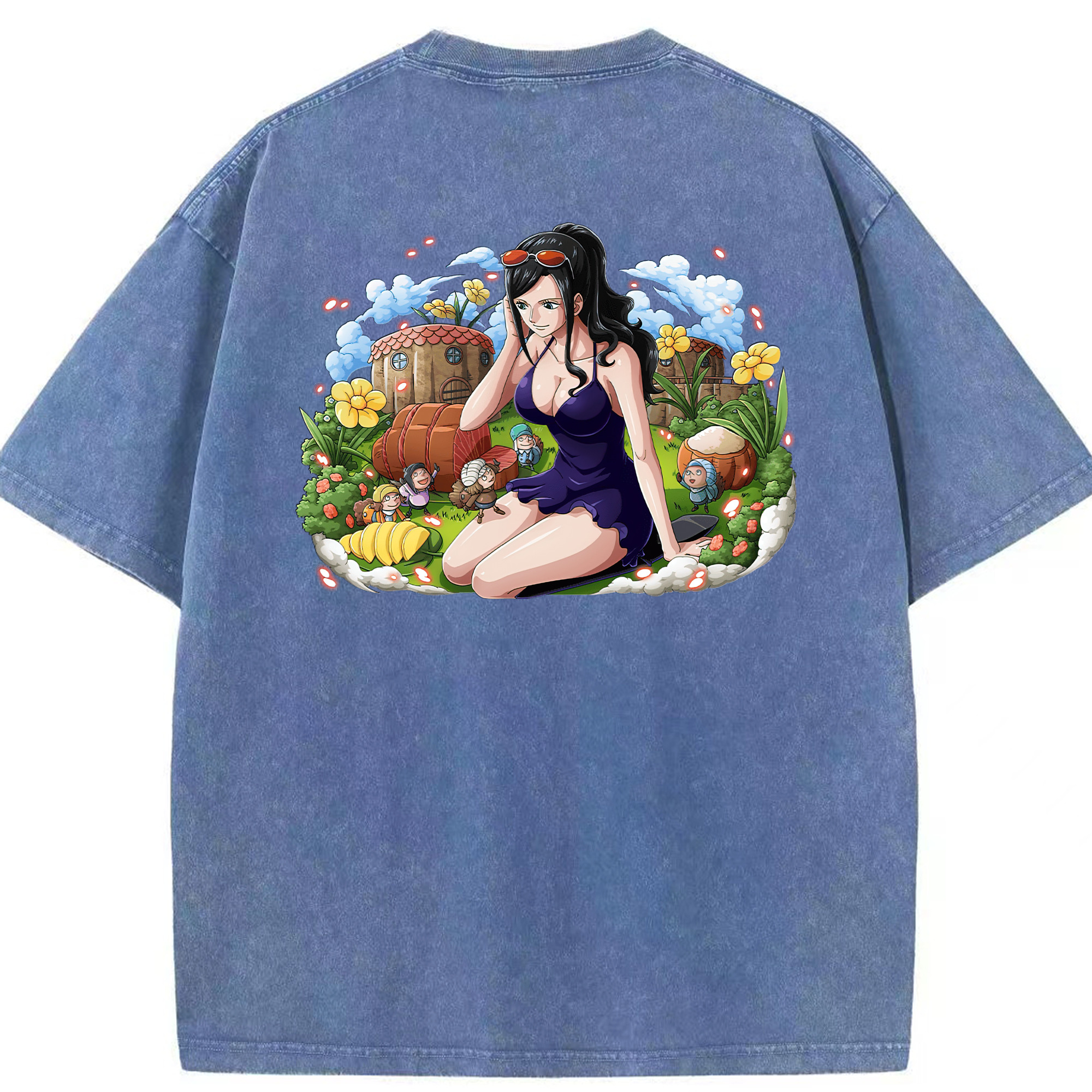 ワンピース ニコ・ロビン ONE PIECE Nico Robin 綿100% ヴィンテージ風 半袖Tシャツ（背面プリント）