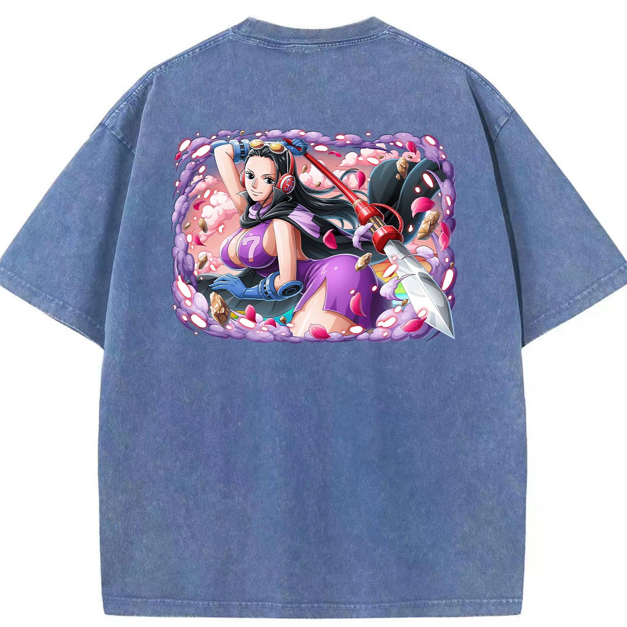 ワンピース ニコ・ロビン ONE PIECE Nico Robin 綿100% ヴィンテージ風 半袖Tシャツ（背面プリント）