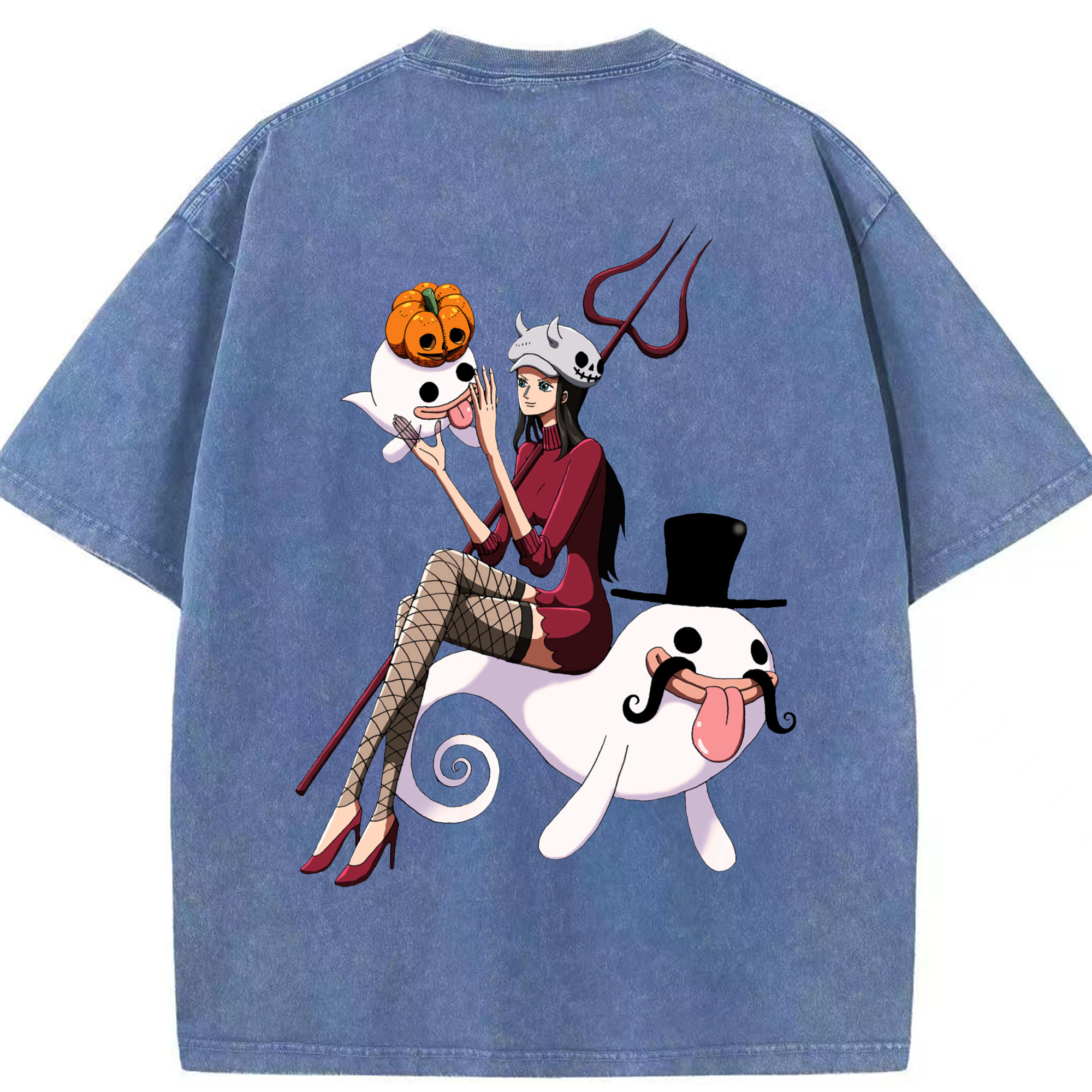 ワンピース ニコ・ロビン ONE PIECE Nico Robin 綿100% ヴィンテージ風 半袖Tシャツ（背面プリント）