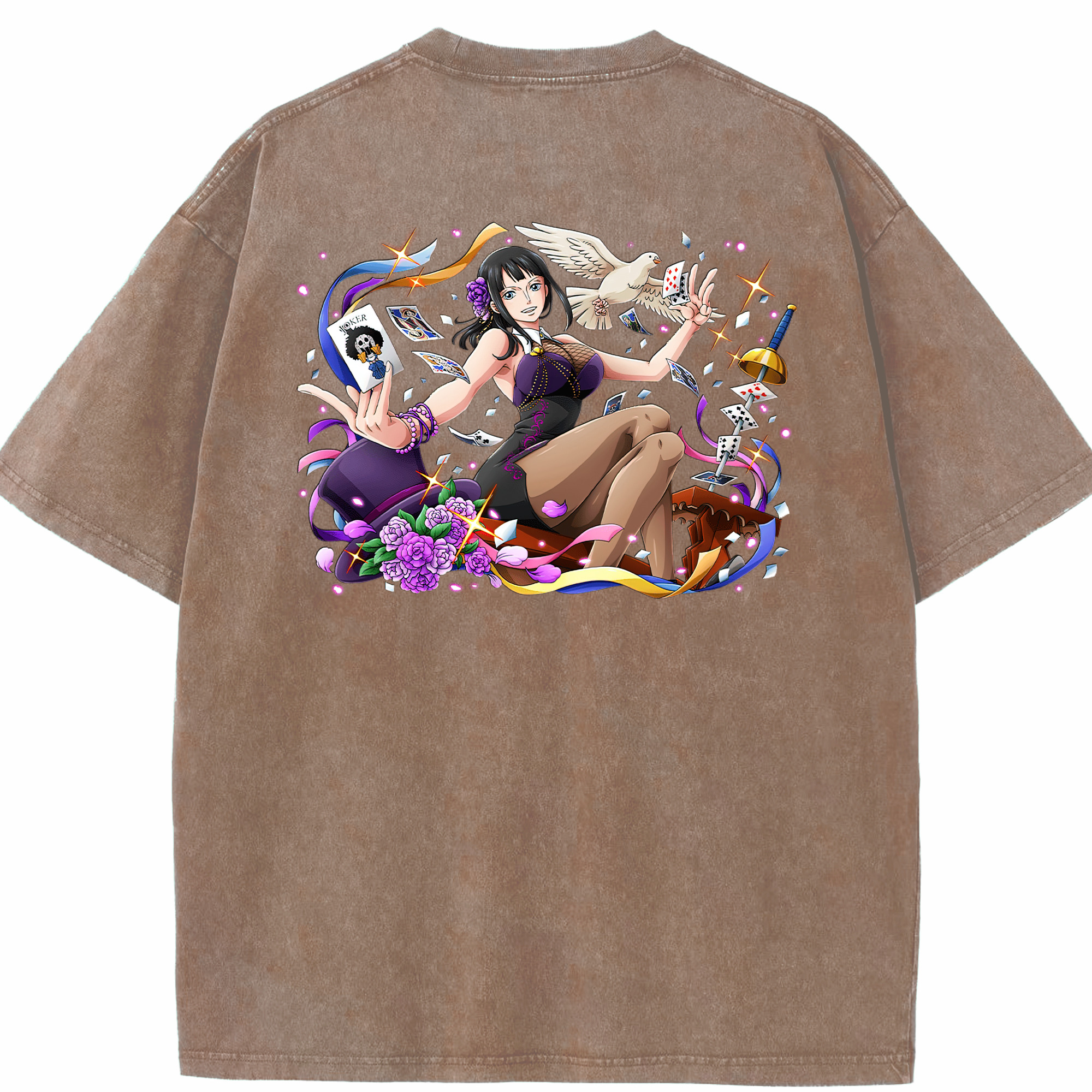 ワンピース ニコ・ロビン ONE PIECE Nico Robin 綿100% ヴィンテージ風 半袖Tシャツ（背面プリント）