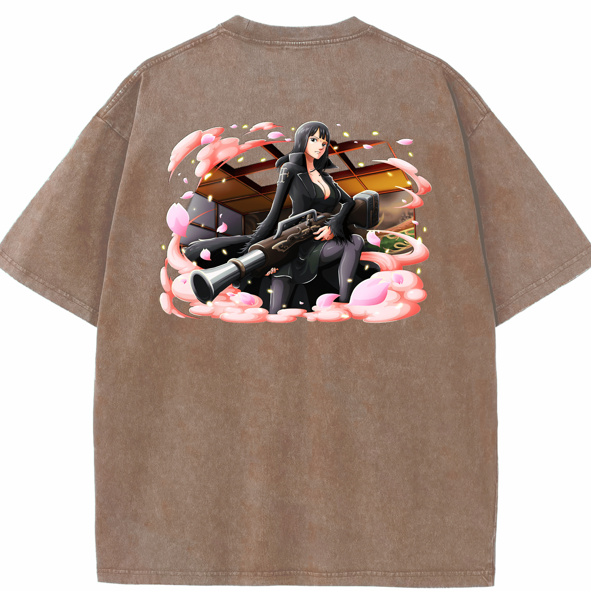 ワンピース ニコ・ロビン ONE PIECE Nico Robin 綿100% ヴィンテージ風 半袖Tシャツ（背面プリント）