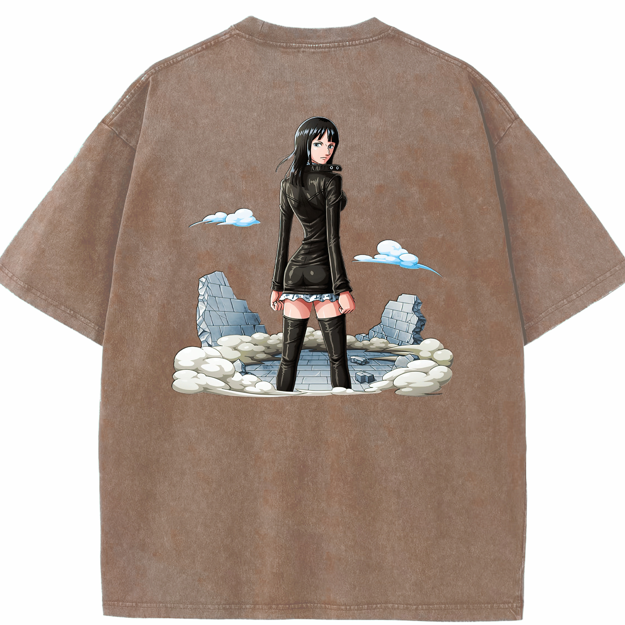ワンピース ニコ・ロビン ONE PIECE Nico Robin 綿100% ヴィンテージ風 半袖Tシャツ（背面プリント）