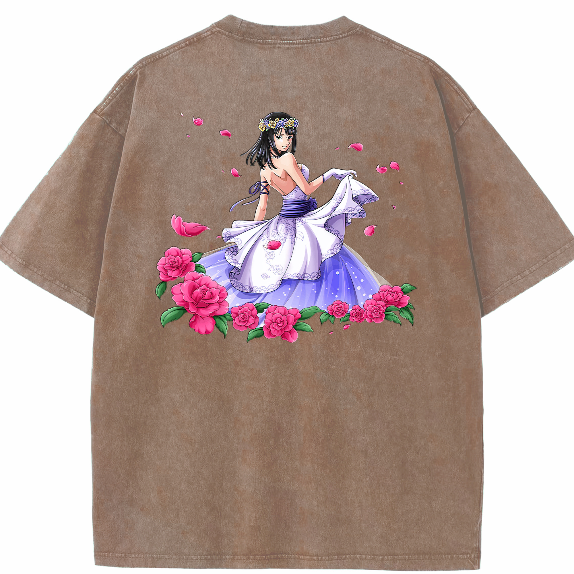 ワンピース ニコ・ロビン ONE PIECE Nico Robin 綿100% ヴィンテージ風 半袖Tシャツ（背面プリント）