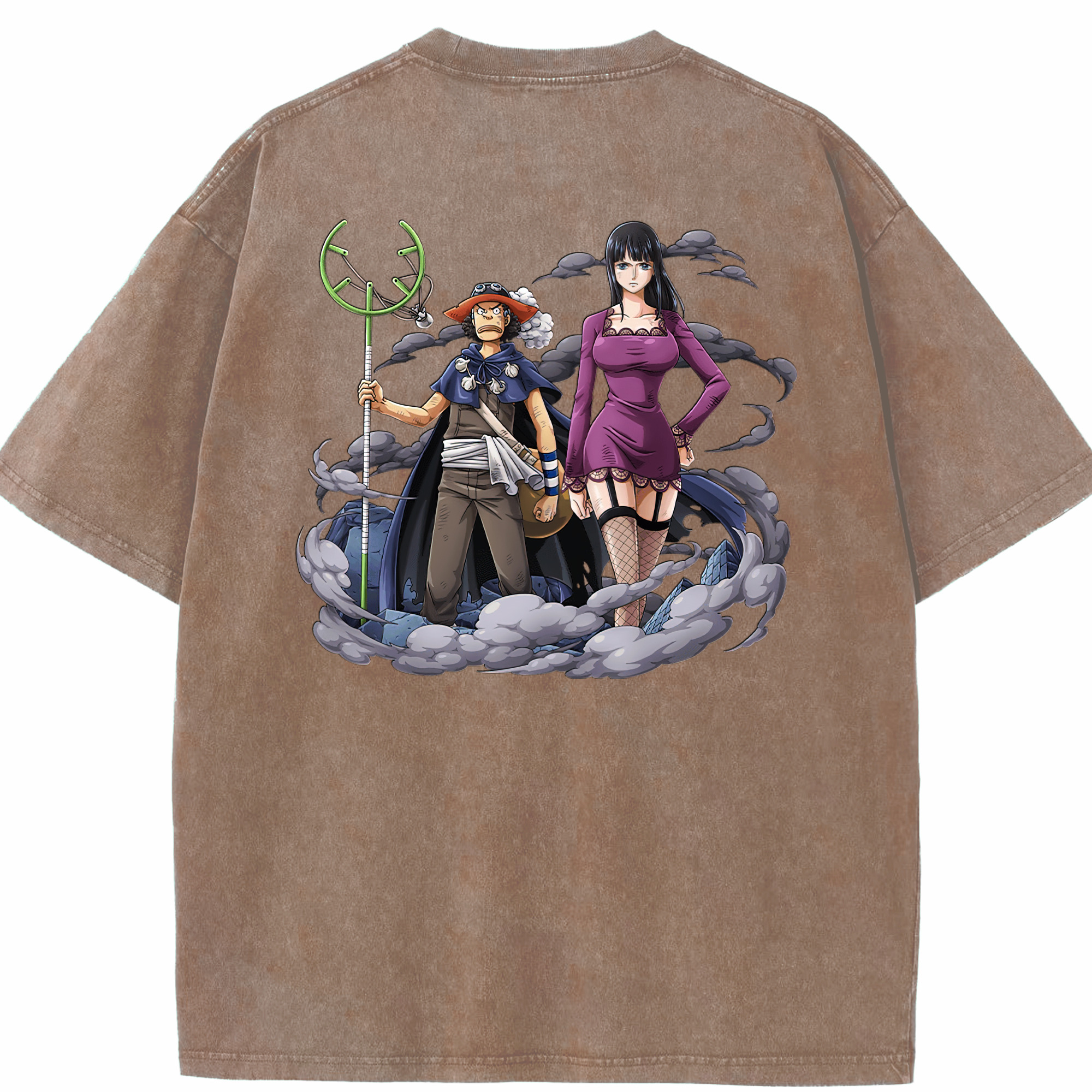 ワンピース ニコ・ロビン ONE PIECE Nico Robin 綿100% ヴィンテージ風 半袖Tシャツ（背面プリント）