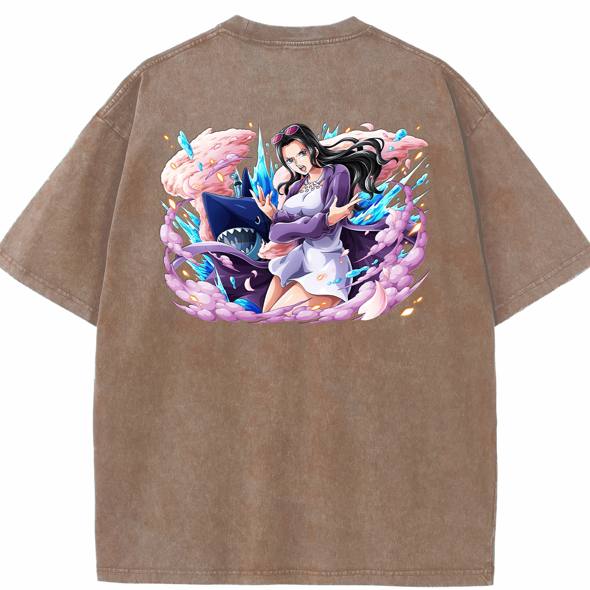 ワンピース ニコ・ロビン ONE PIECE Nico Robin 綿100% ヴィンテージ風 半袖Tシャツ（背面プリント）
