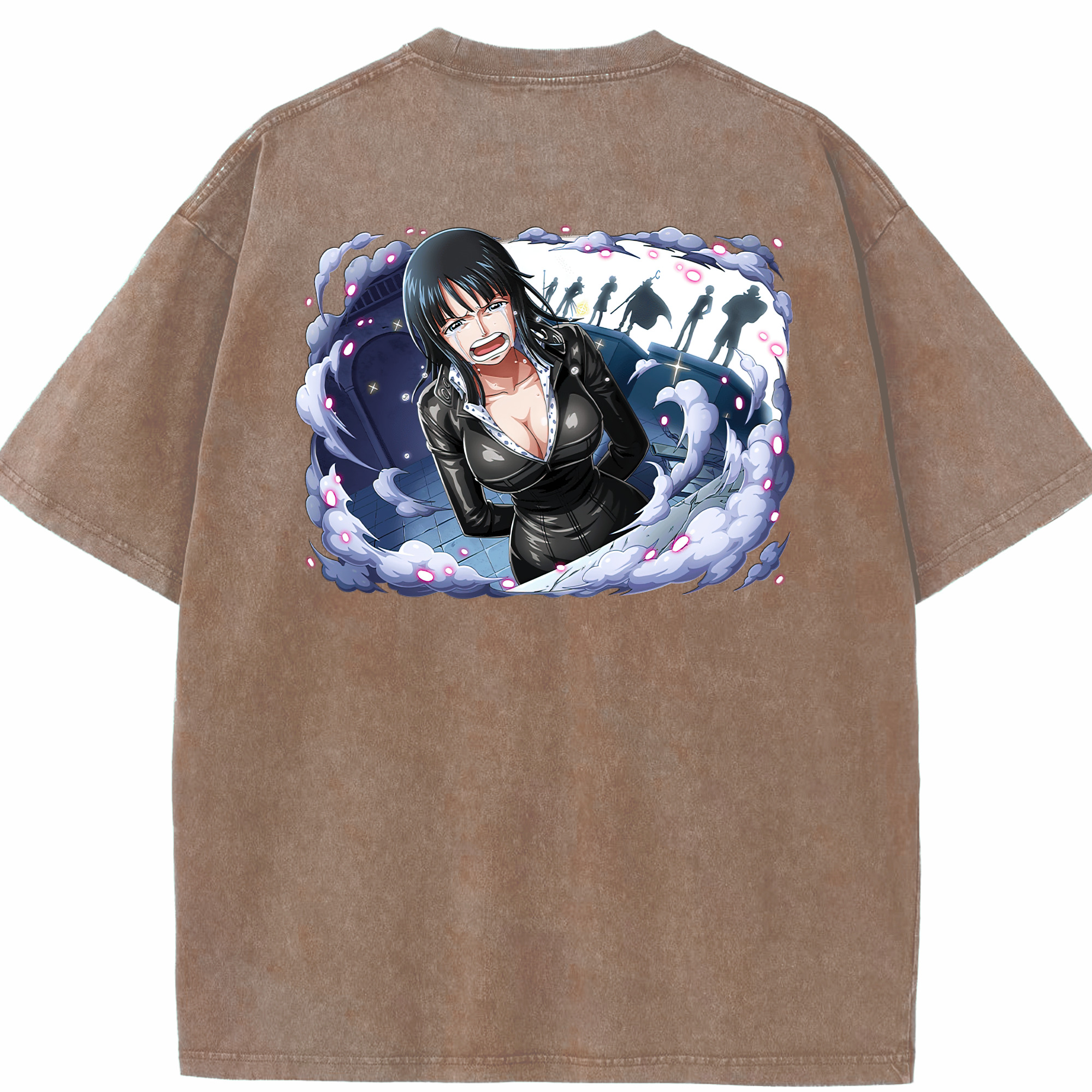 ワンピース ニコ・ロビン ONE PIECE Nico Robin 綿100% ヴィンテージ風 半袖Tシャツ（背面プリント）