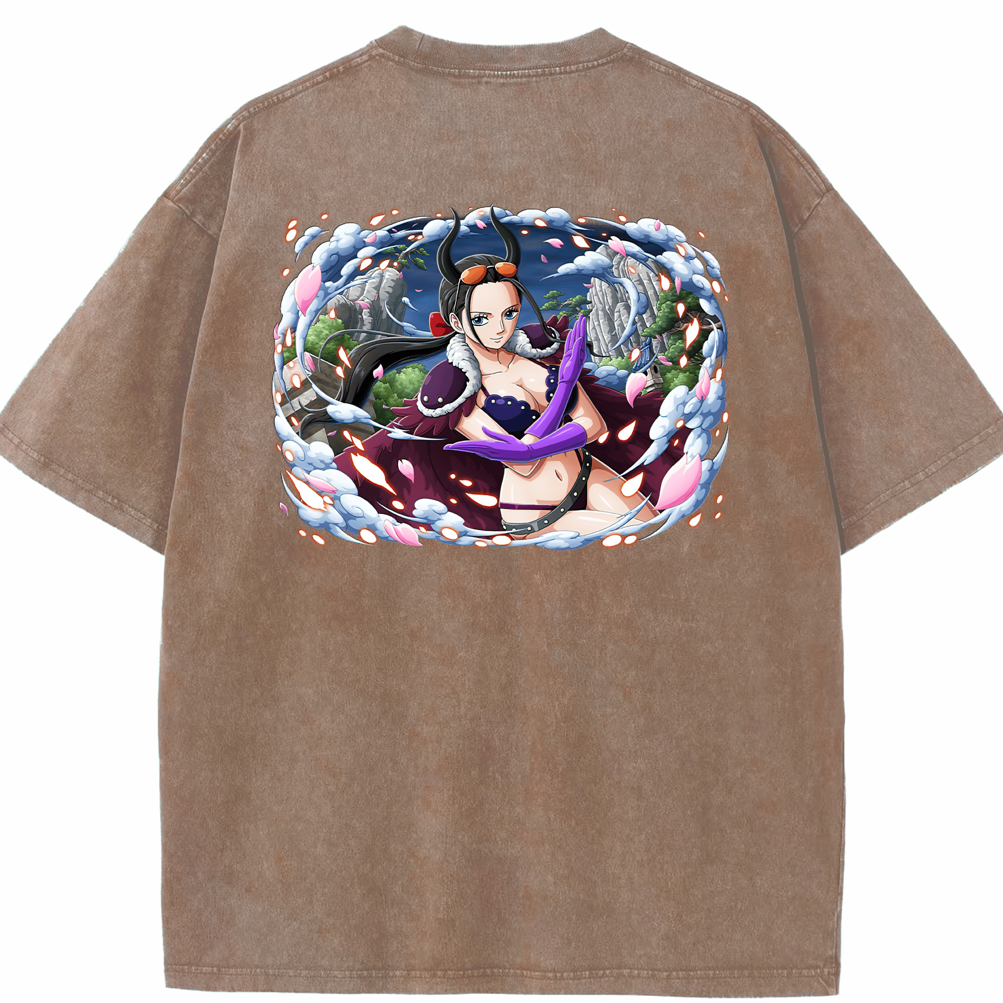 ワンピース ニコ・ロビン ONE PIECE Nico Robin 綿100% ヴィンテージ風 半袖Tシャツ（背面プリント）
