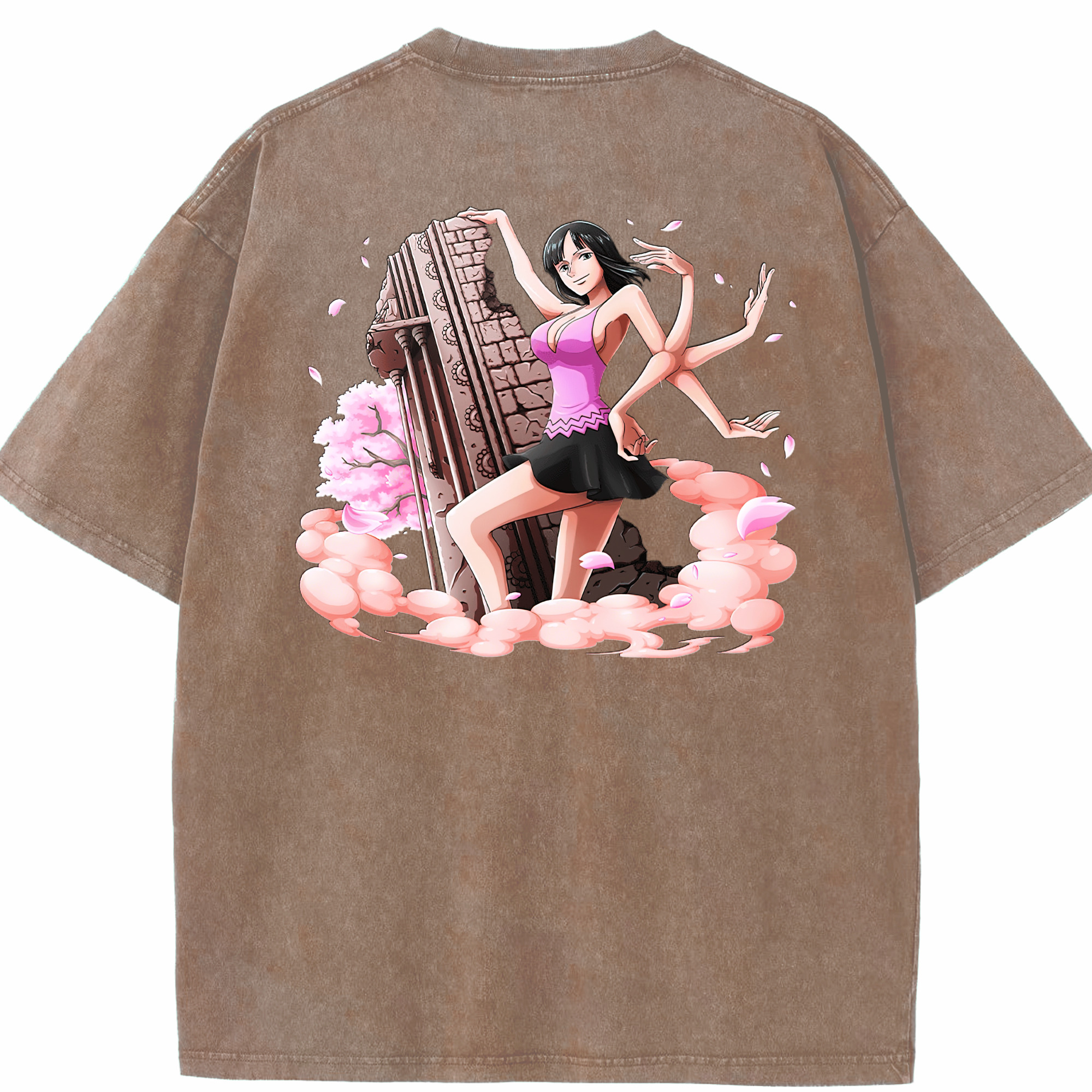 ワンピース ニコ・ロビン ONE PIECE Nico Robin 綿100% ヴィンテージ風 半袖Tシャツ（背面プリント）