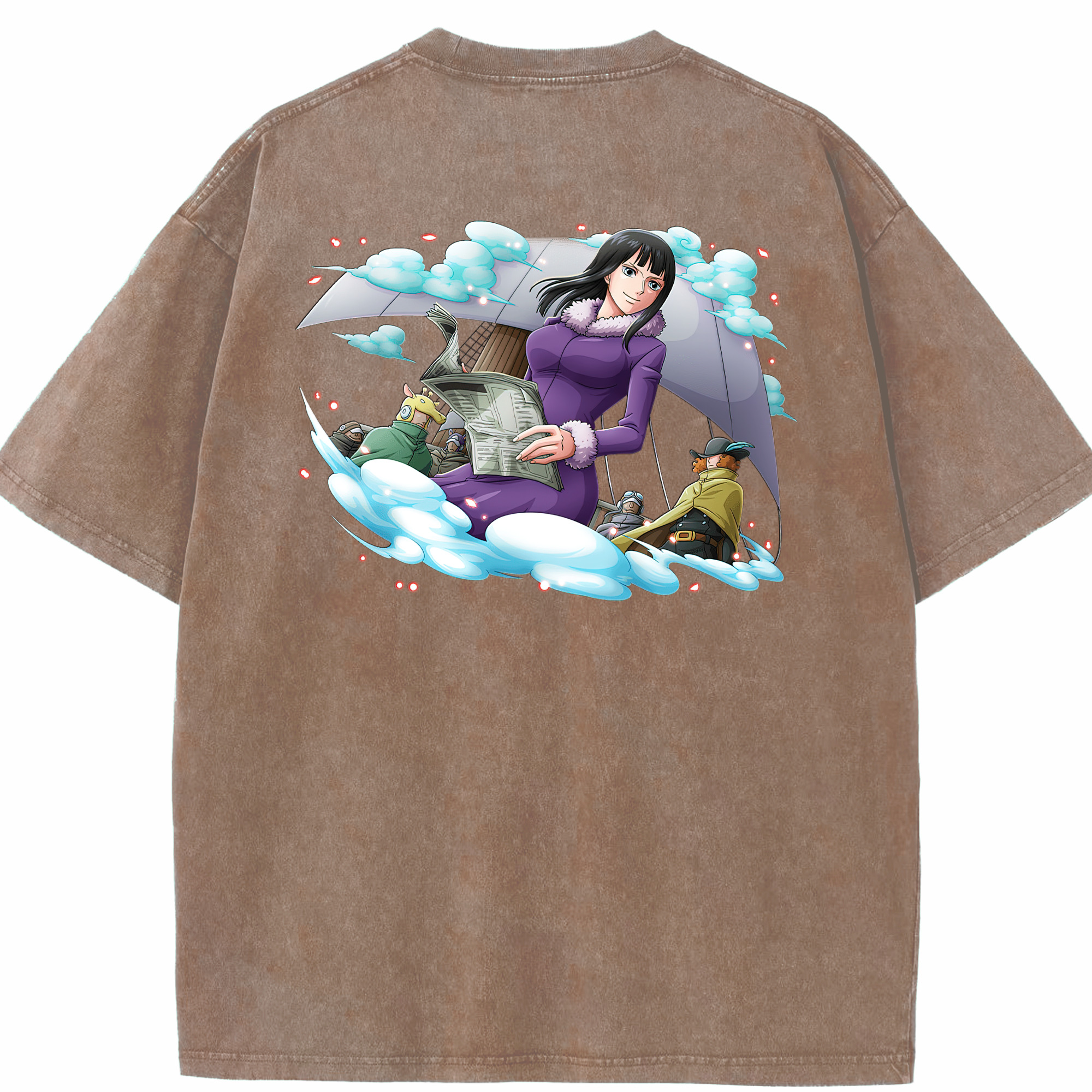 ワンピース ニコ・ロビン ONE PIECE Nico Robin 綿100% ヴィンテージ風 半袖Tシャツ（背面プリント）