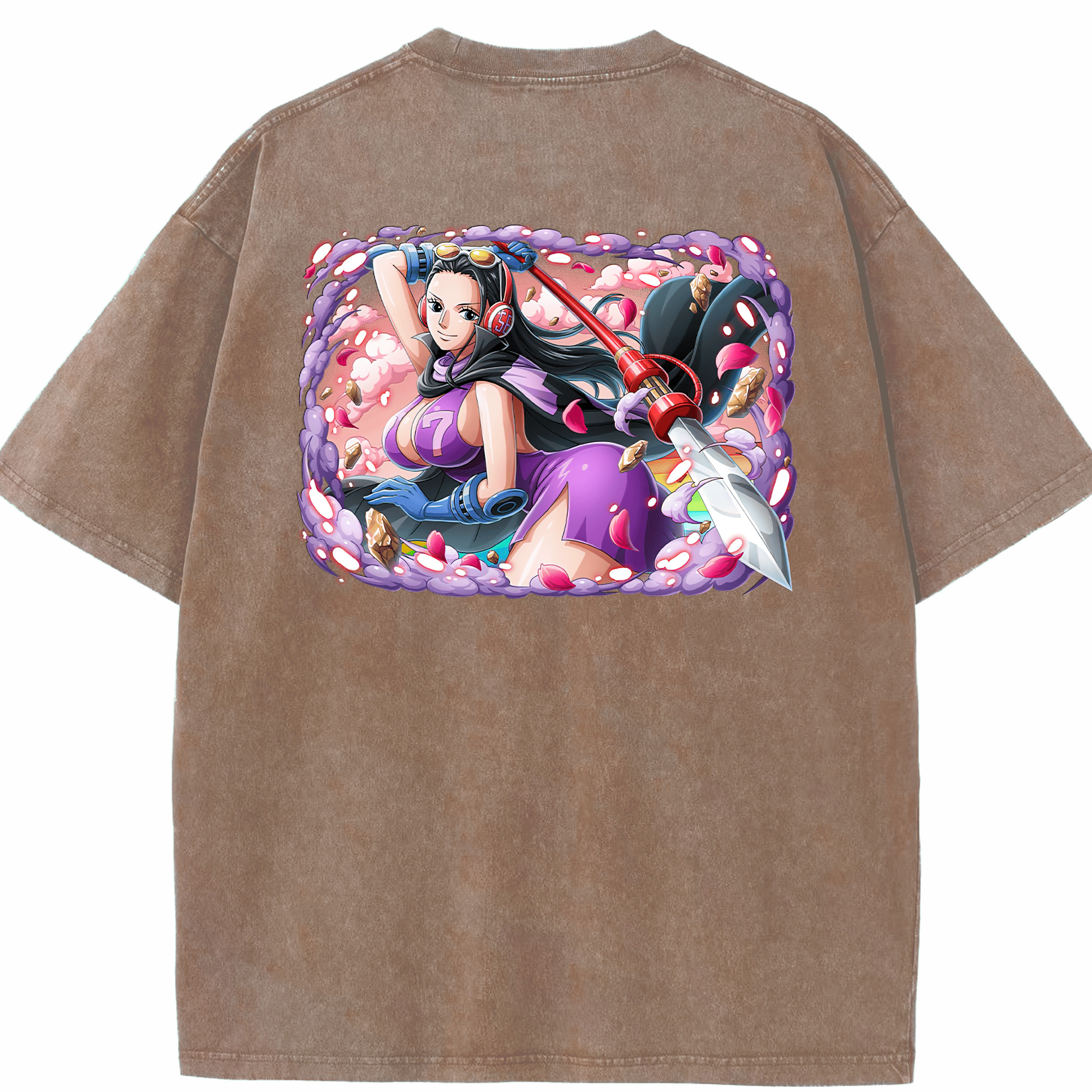 ワンピース ニコ・ロビン ONE PIECE Nico Robin 綿100% ヴィンテージ風 半袖Tシャツ（背面プリント）