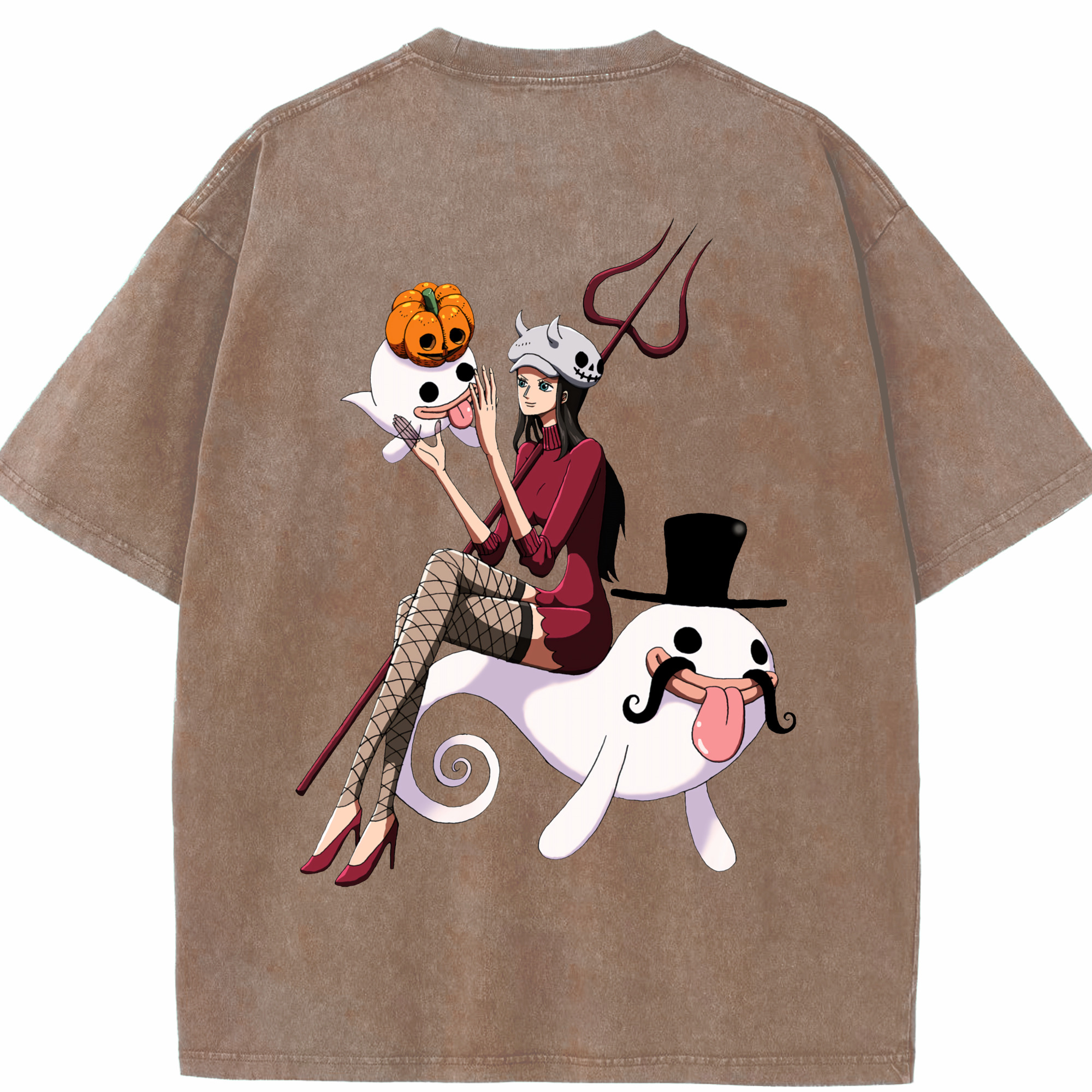 ワンピース ニコ・ロビン ONE PIECE Nico Robin 綿100% ヴィンテージ風 半袖Tシャツ（背面プリント）