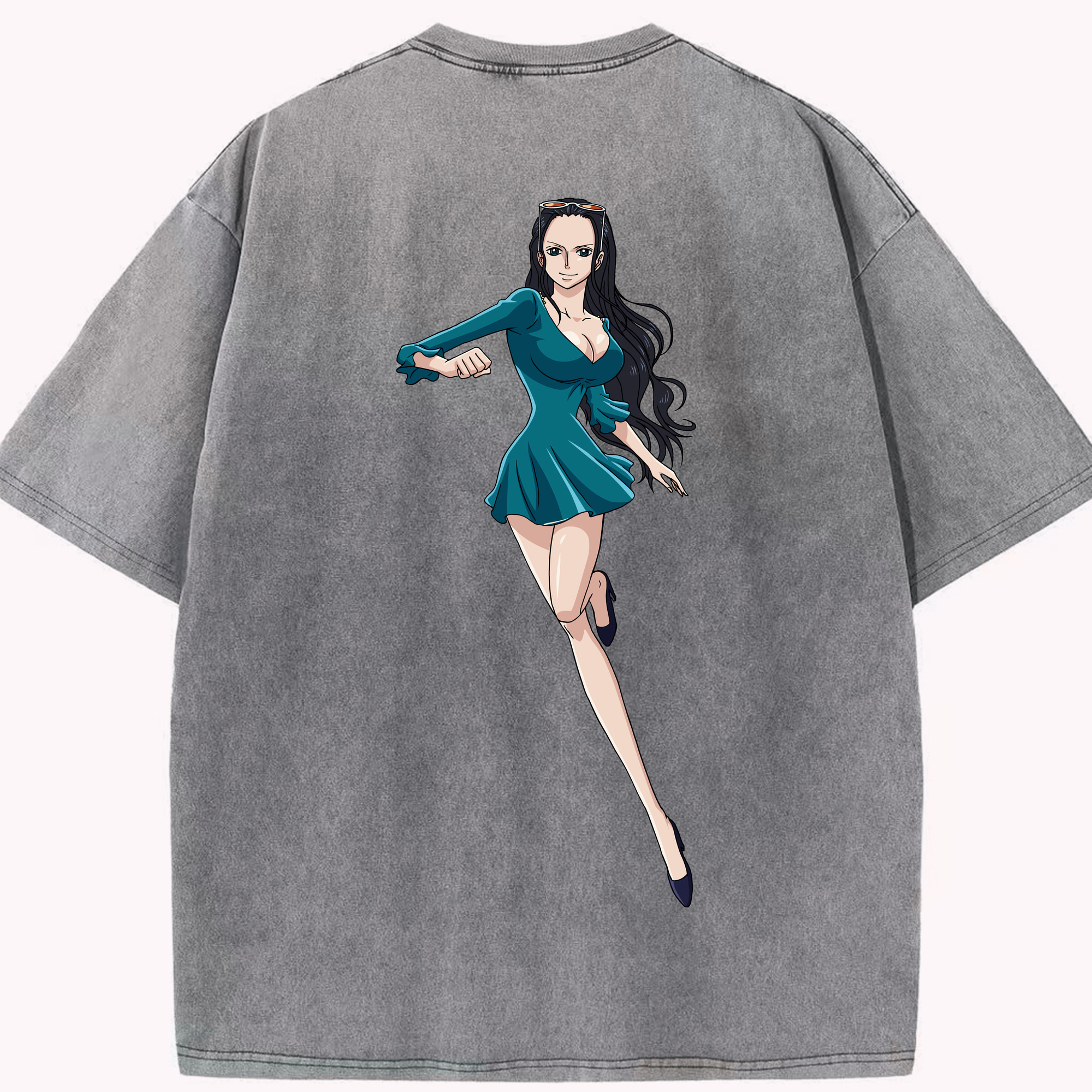 ワンピース ニコ・ロビン ONE PIECE Nico Robin 綿100% ヴィンテージ風 半袖Tシャツ（背面プリント）