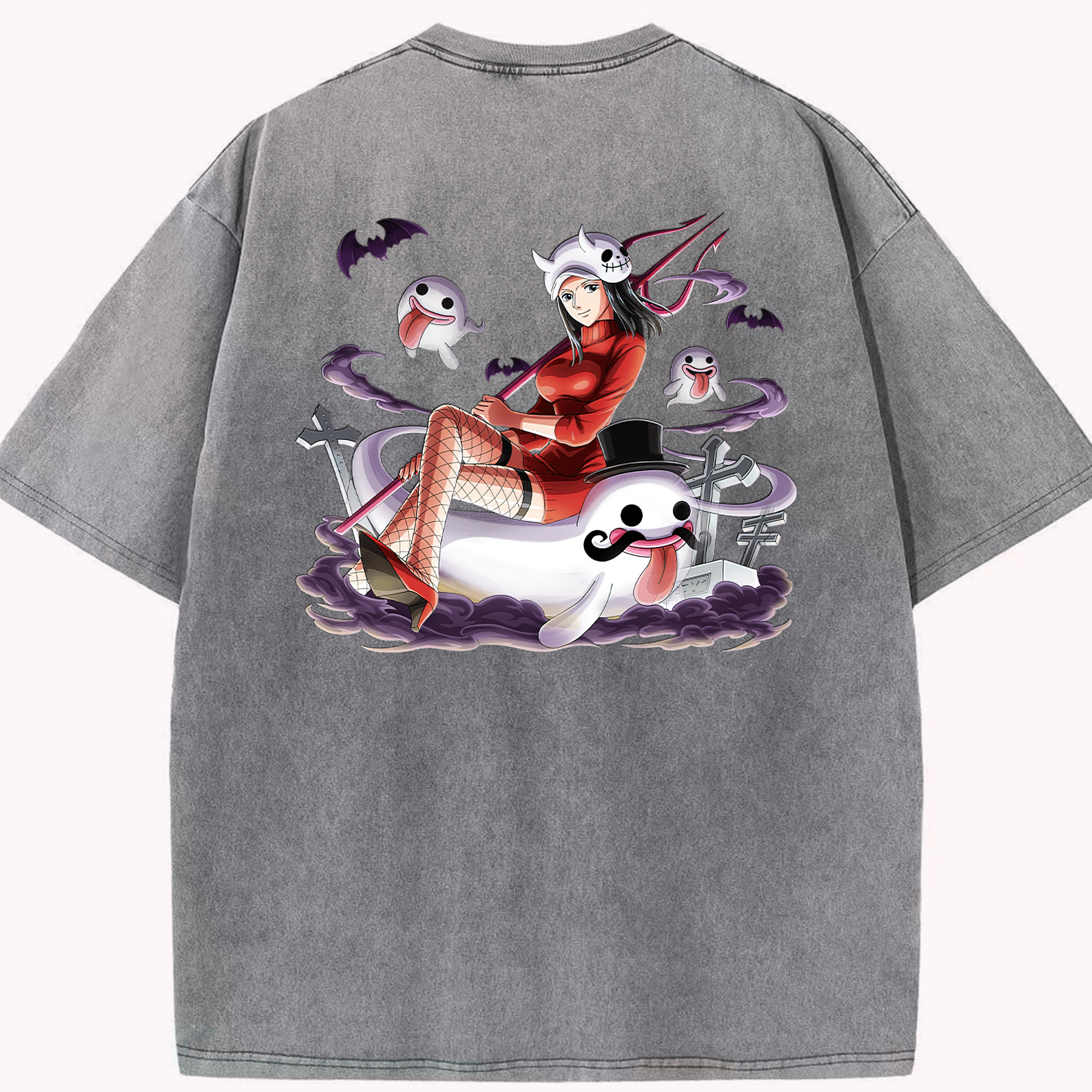 ワンピース ニコ・ロビン ONE PIECE Nico Robin 綿100% ヴィンテージ風 半袖Tシャツ（背面プリント）