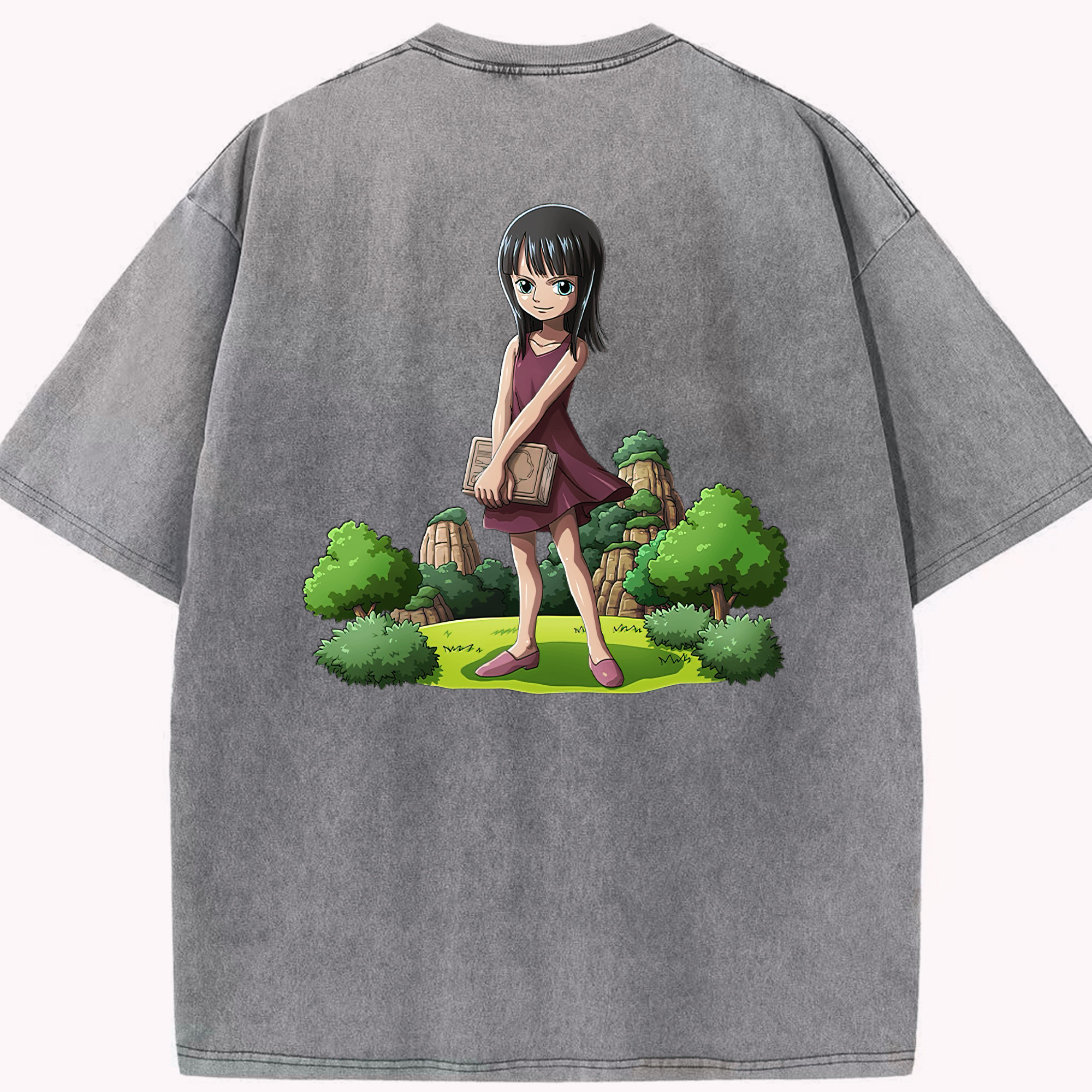 ワンピース ニコ・ロビン ONE PIECE Nico Robin 綿100% ヴィンテージ風 半袖Tシャツ（背面プリント）