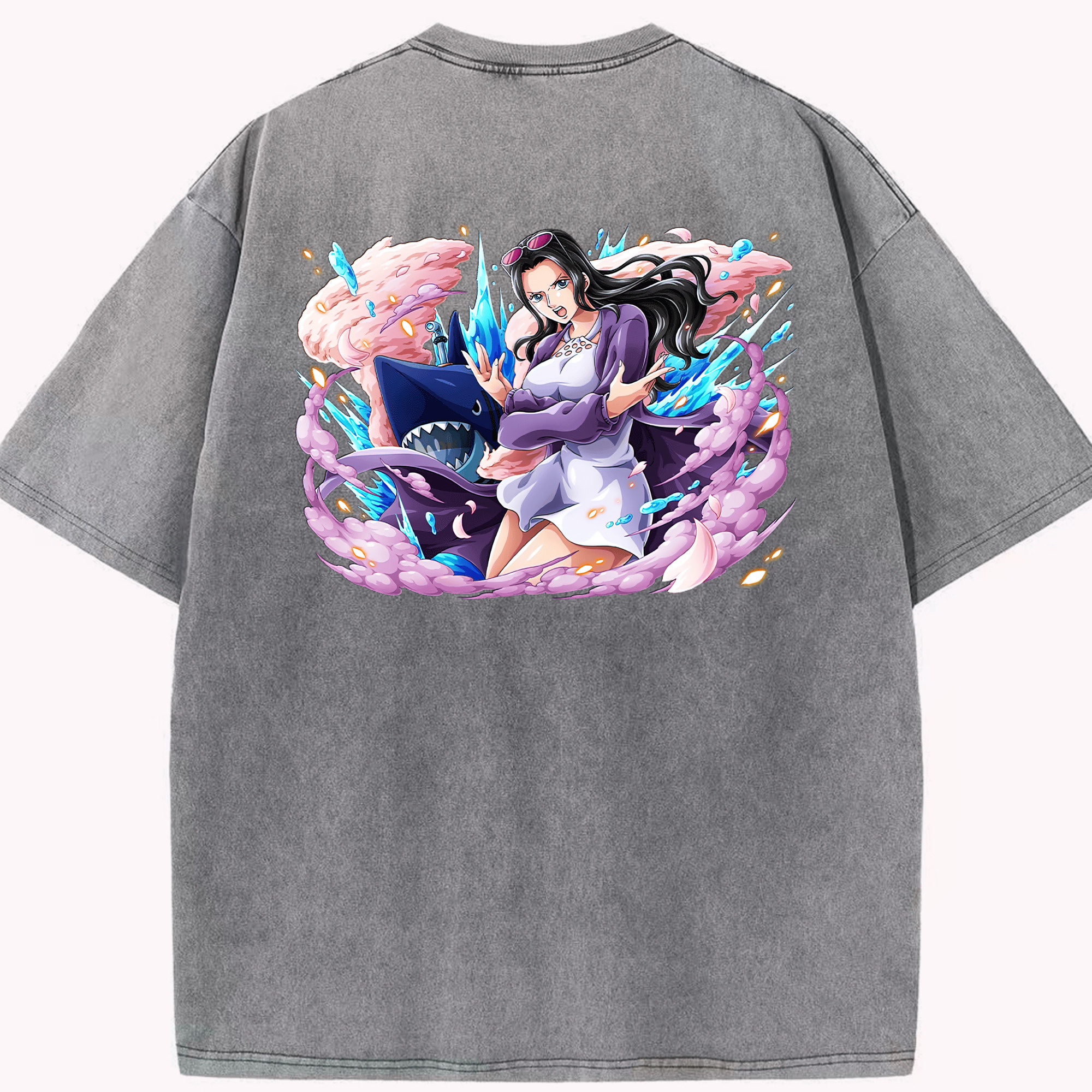 ワンピース ニコ・ロビン ONE PIECE Nico Robin 綿100% ヴィンテージ風 半袖Tシャツ（背面プリント）
