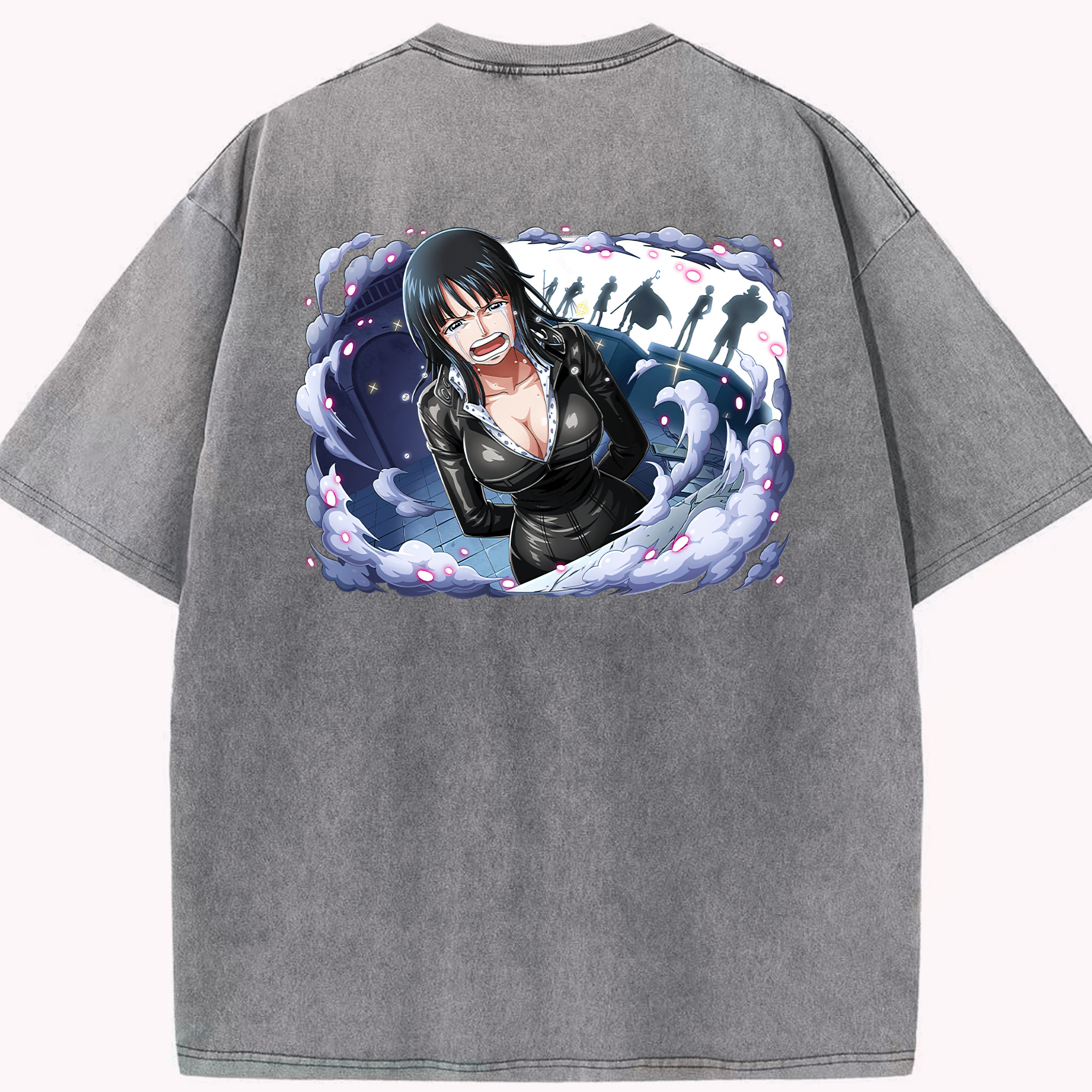 ワンピース ニコ・ロビン ONE PIECE Nico Robin 綿100% ヴィンテージ風 半袖Tシャツ（背面プリント）