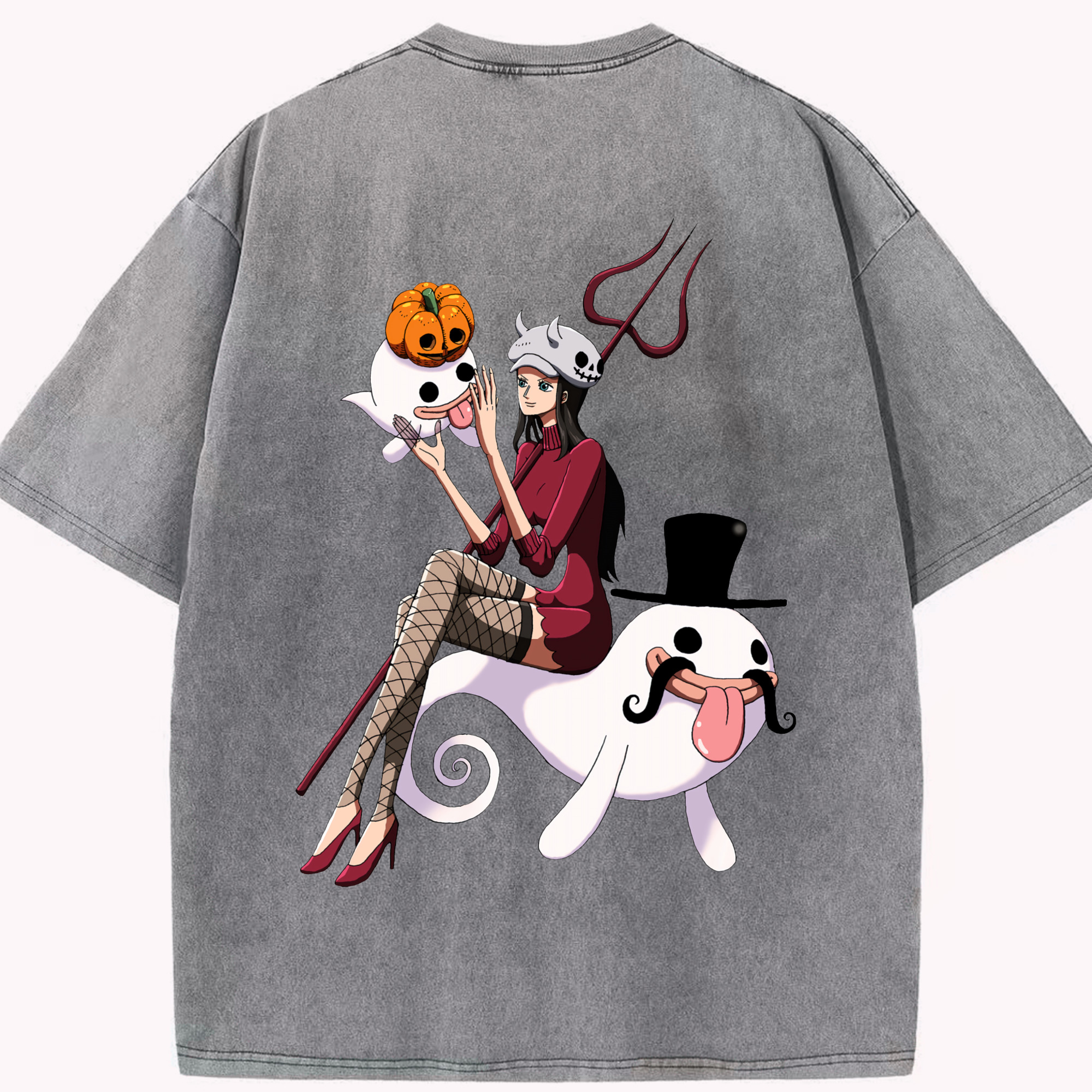 ワンピース ニコ・ロビン ONE PIECE Nico Robin 綿100% ヴィンテージ風 半袖Tシャツ（背面プリント）