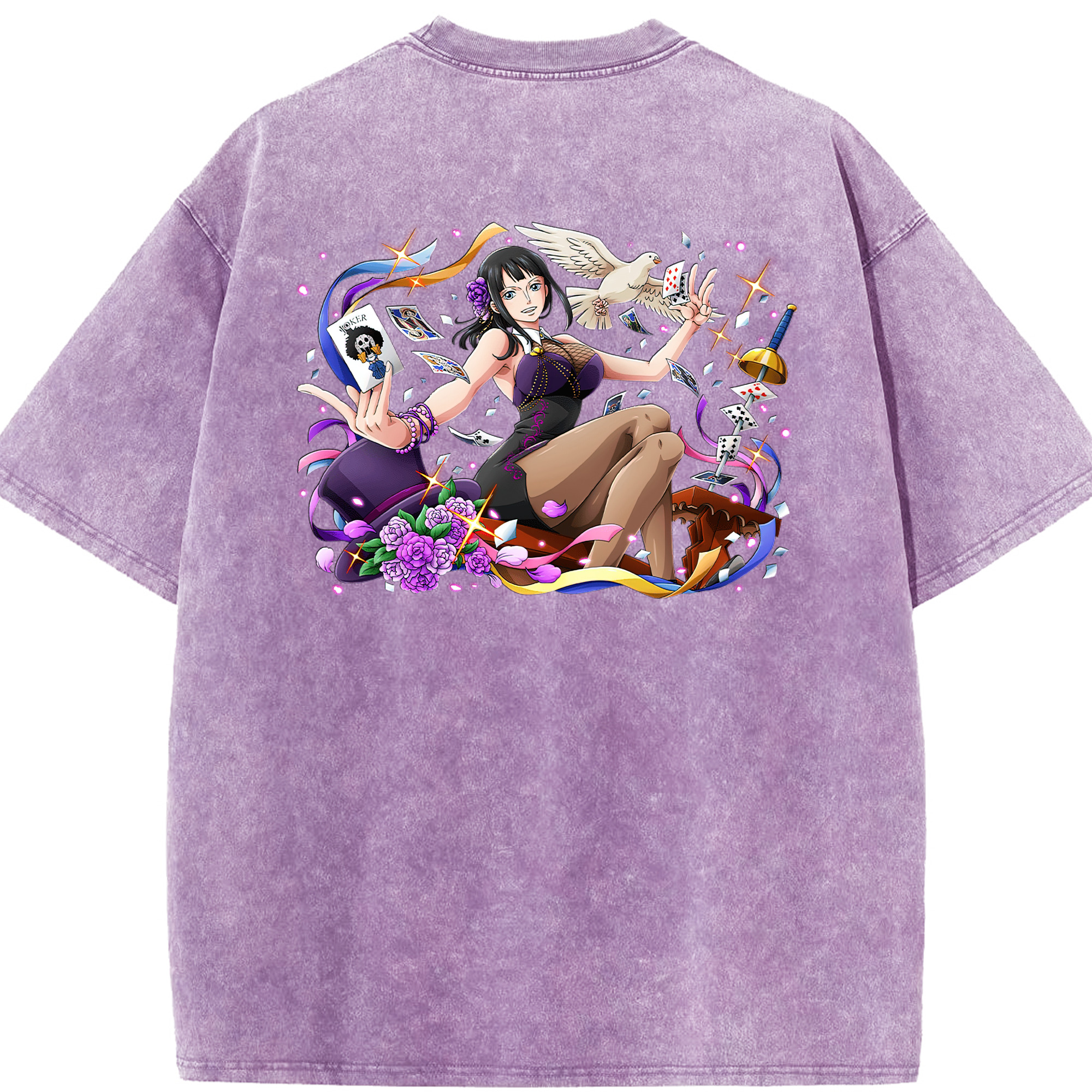 ワンピース ニコ・ロビン ONE PIECE Nico Robin 綿100% ヴィンテージ風 半袖Tシャツ（背面プリント）