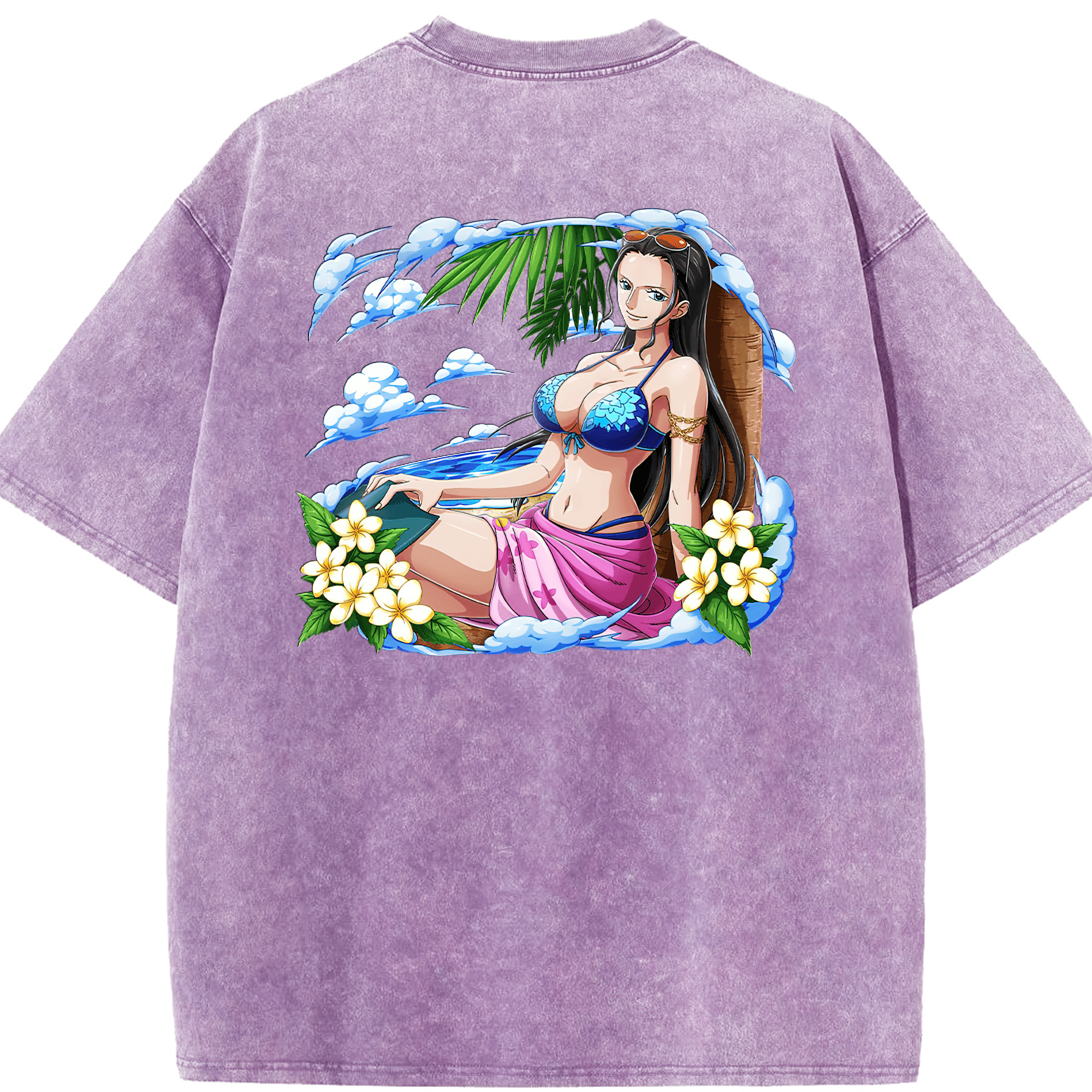 ワンピース ニコ・ロビン ONE PIECE Nico Robin 綿100% ヴィンテージ風 半袖Tシャツ（背面プリント）