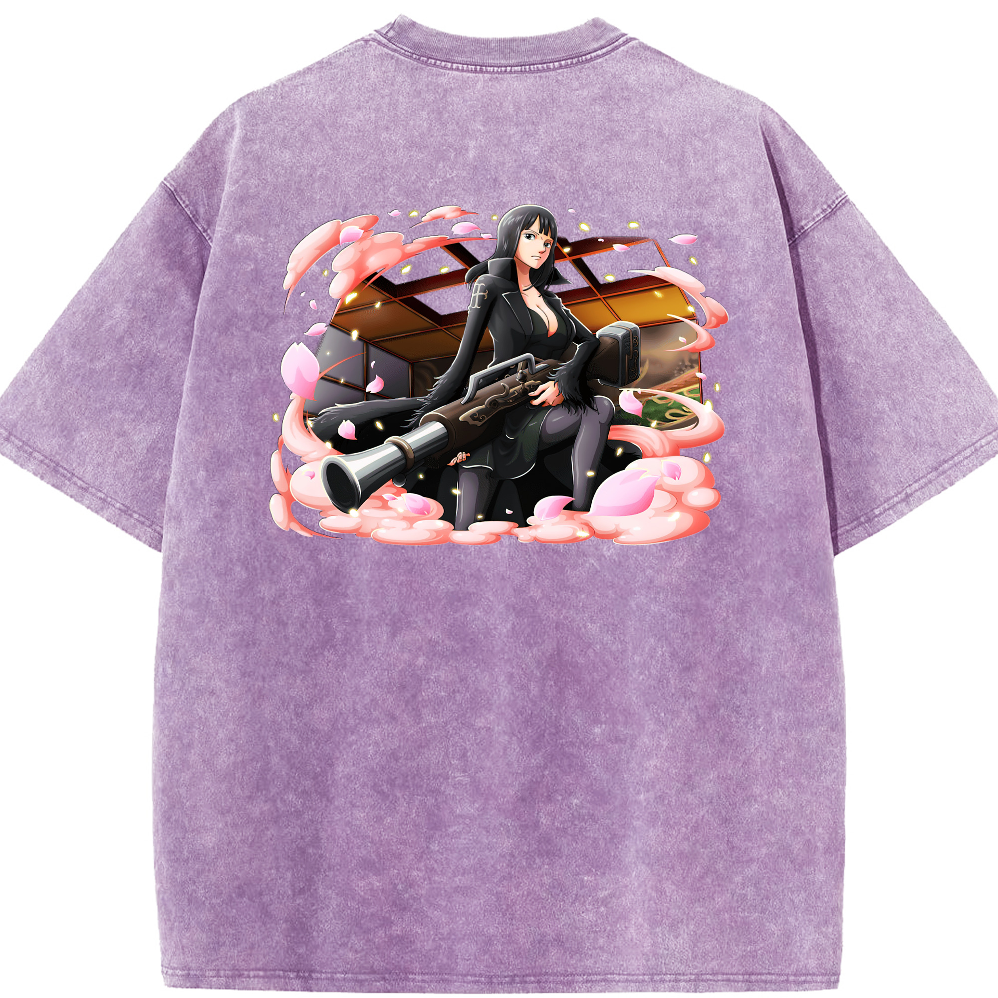 ワンピース ニコ・ロビン ONE PIECE Nico Robin 綿100% ヴィンテージ風 半袖Tシャツ（背面プリント）