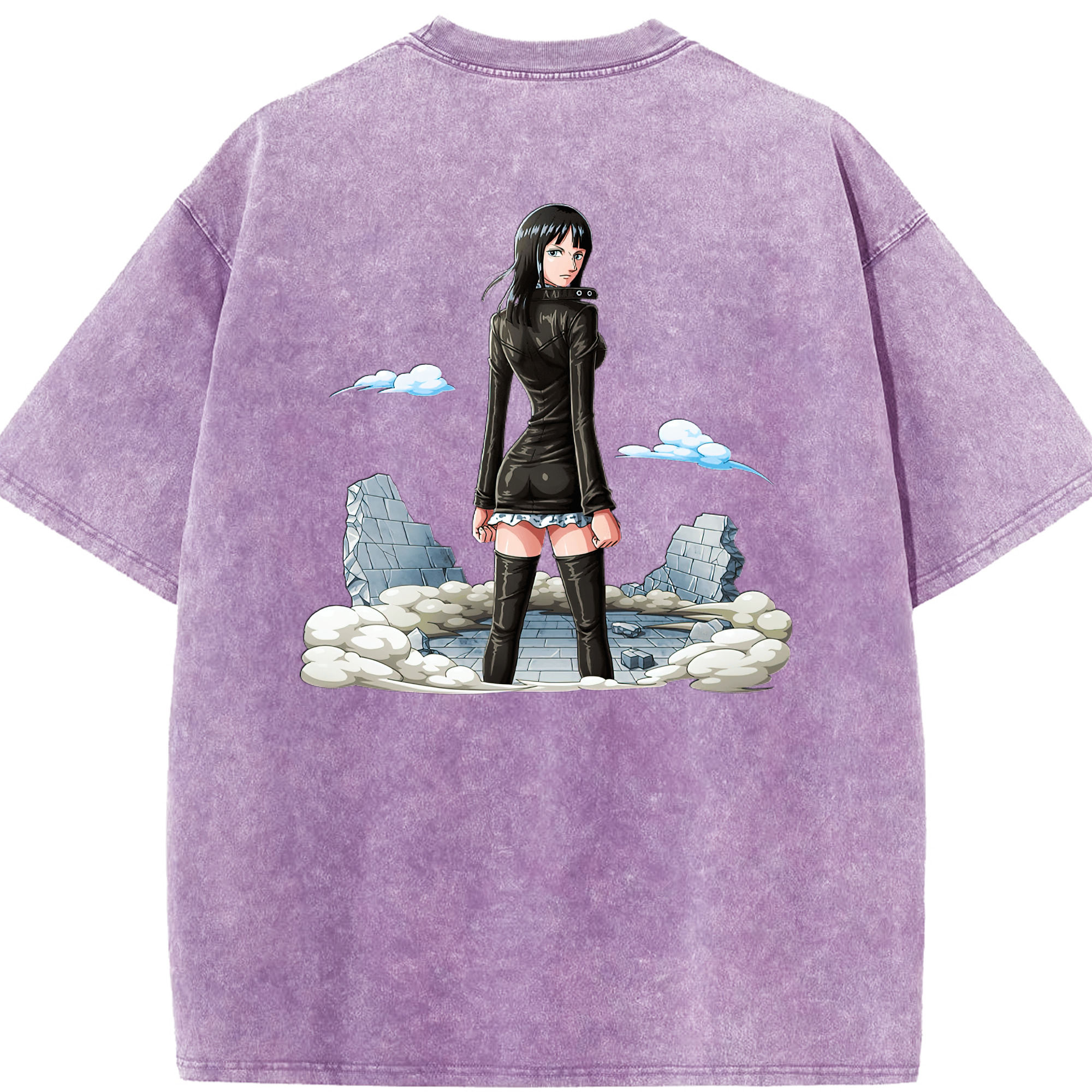 ワンピース ニコ・ロビン ONE PIECE Nico Robin 綿100% ヴィンテージ風 半袖Tシャツ（背面プリント）