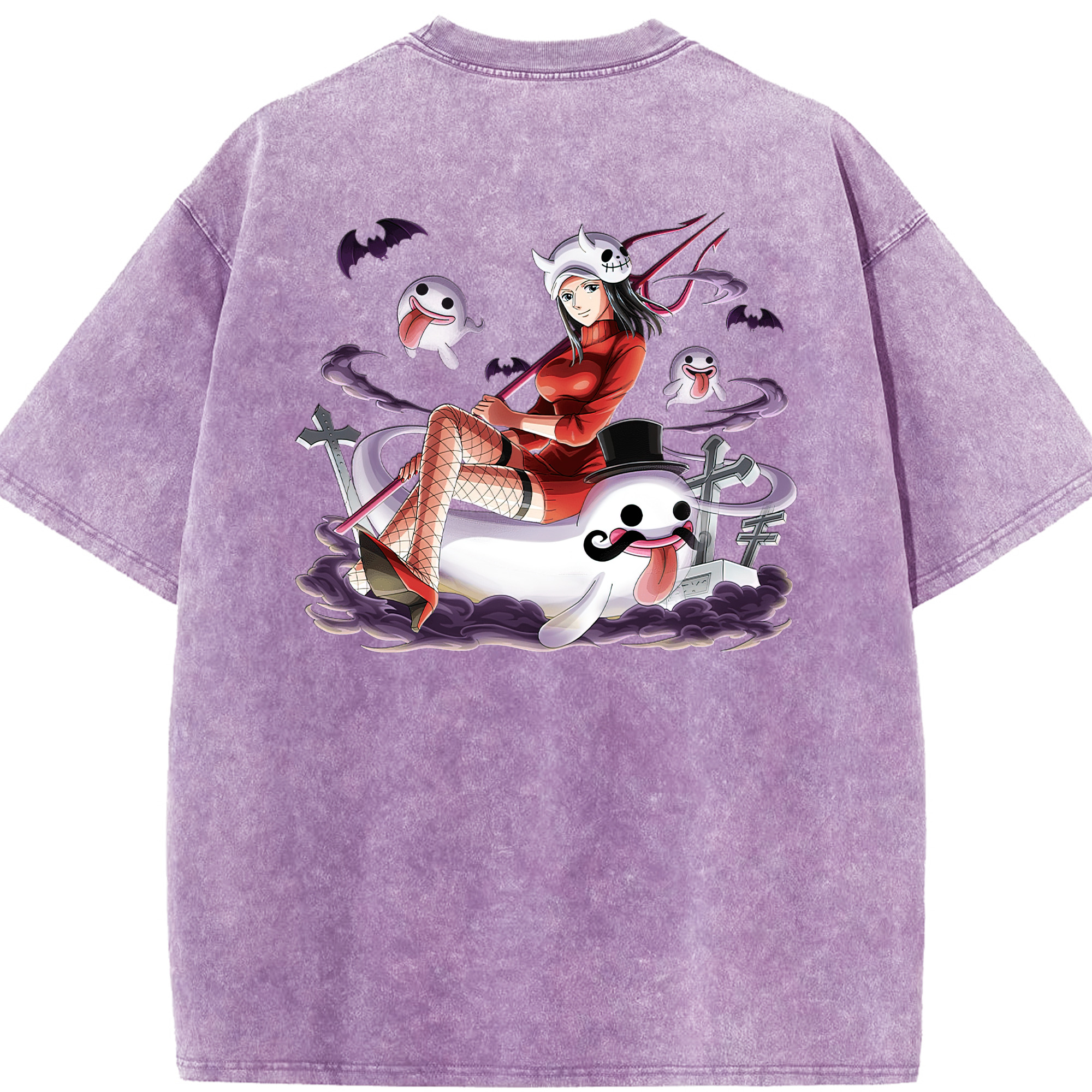 ワンピース ニコ・ロビン ONE PIECE Nico Robin 綿100% ヴィンテージ風 半袖Tシャツ（背面プリント）
