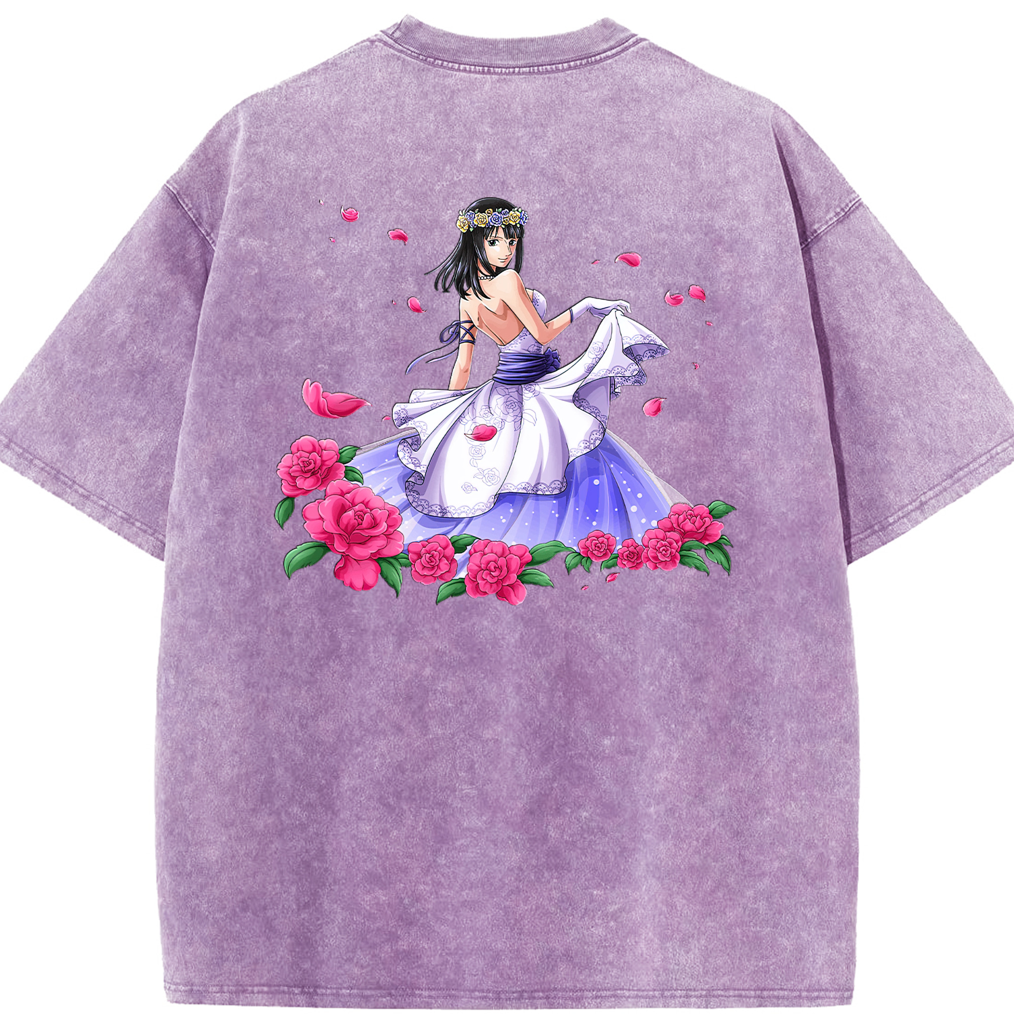 ワンピース ニコ・ロビン ONE PIECE Nico Robin 綿100% ヴィンテージ風 半袖Tシャツ（背面プリント）