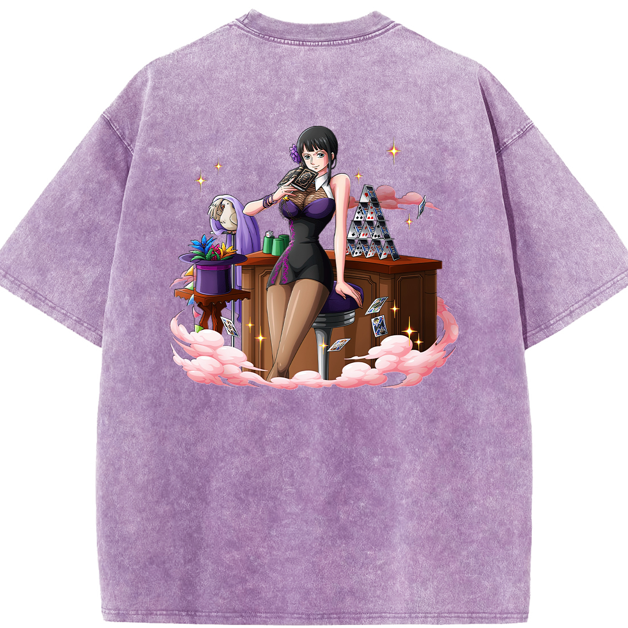 ワンピース ニコ・ロビン ONE PIECE Nico Robin 綿100% ヴィンテージ風 半袖Tシャツ（背面プリント）