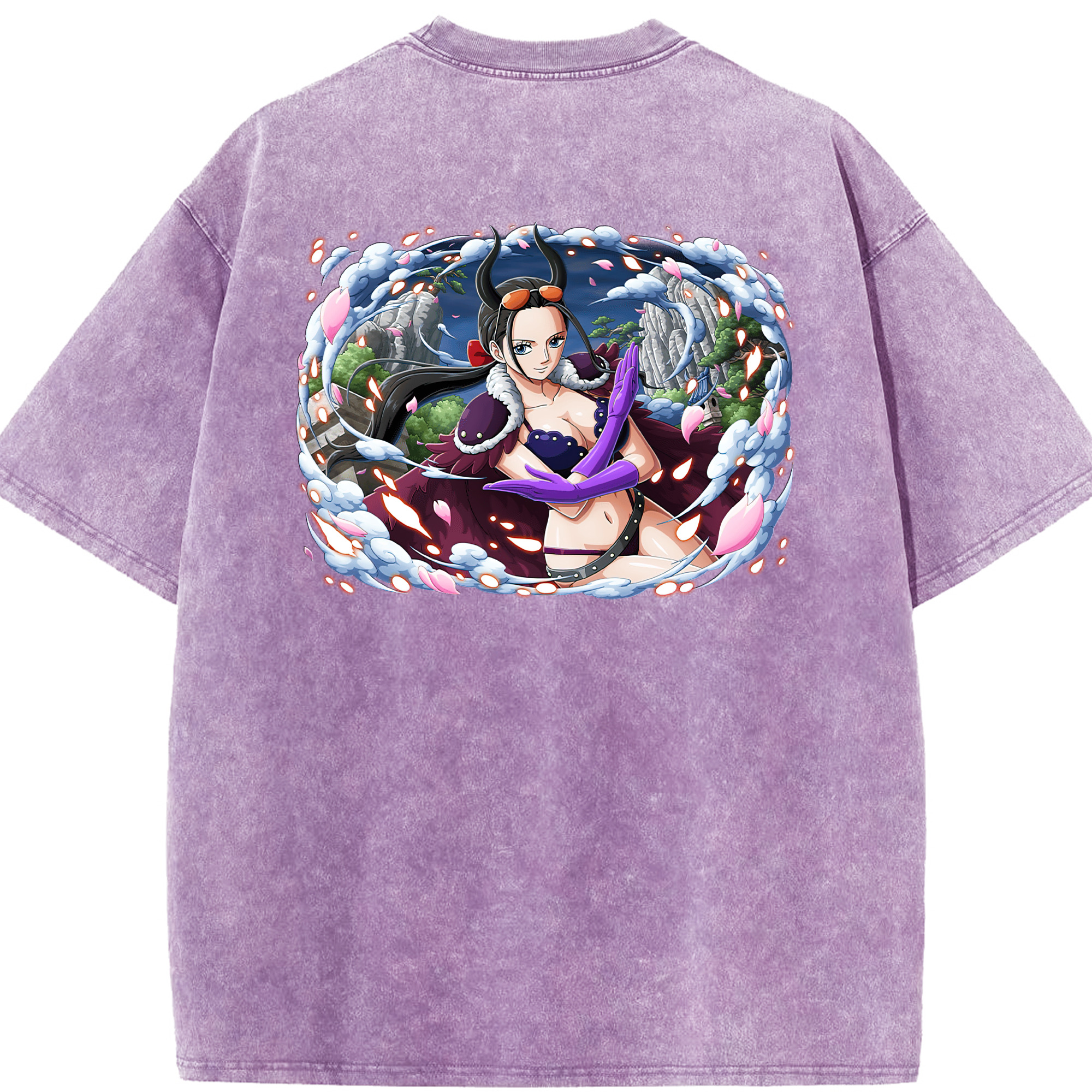 ワンピース ニコ・ロビン ONE PIECE Nico Robin 綿100% ヴィンテージ風 半袖Tシャツ（背面プリント）