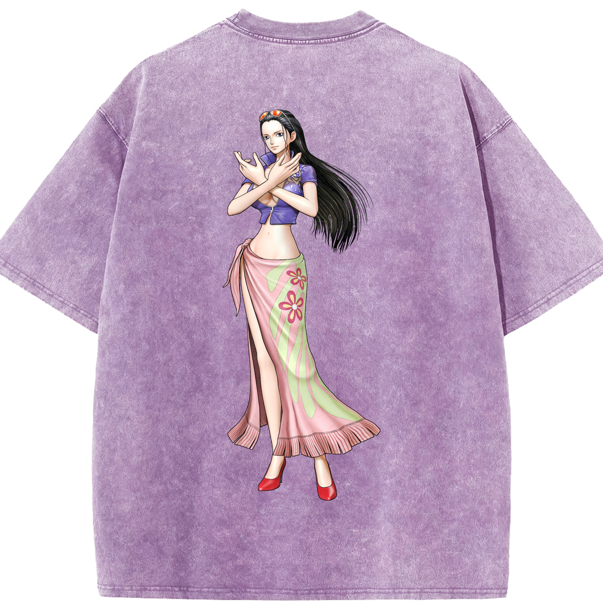 ワンピース ニコ・ロビン ONE PIECE Nico Robin 綿100% ヴィンテージ風 半袖Tシャツ（背面プリント）