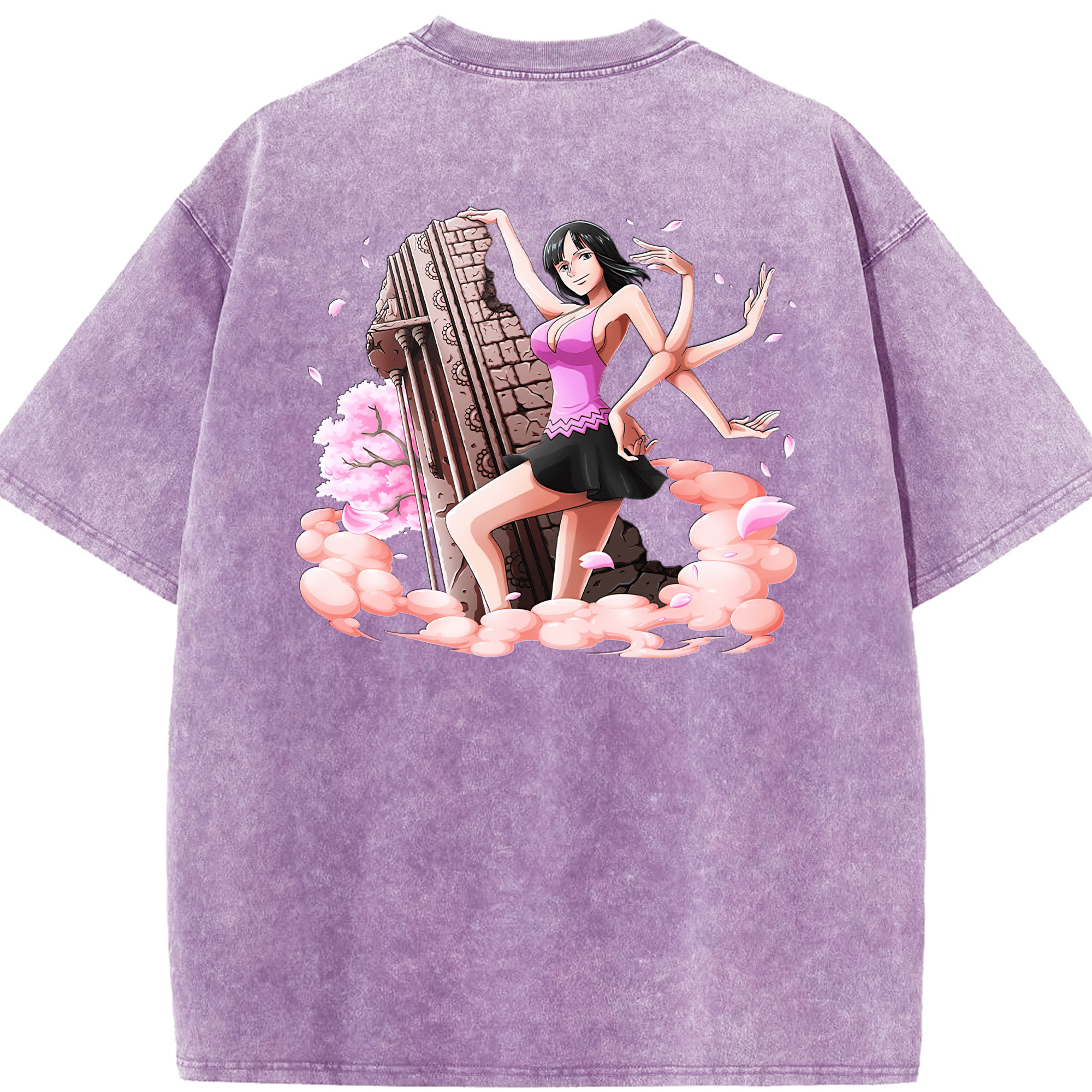 ワンピース ニコ・ロビン ONE PIECE Nico Robin 綿100% ヴィンテージ風 半袖Tシャツ（背面プリント）