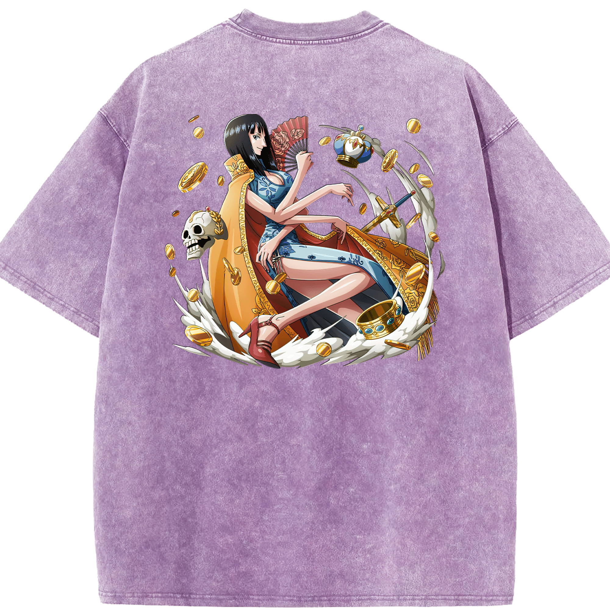 ワンピース ニコ・ロビン ONE PIECE Nico Robin 綿100% ヴィンテージ風 半袖Tシャツ（背面プリント）