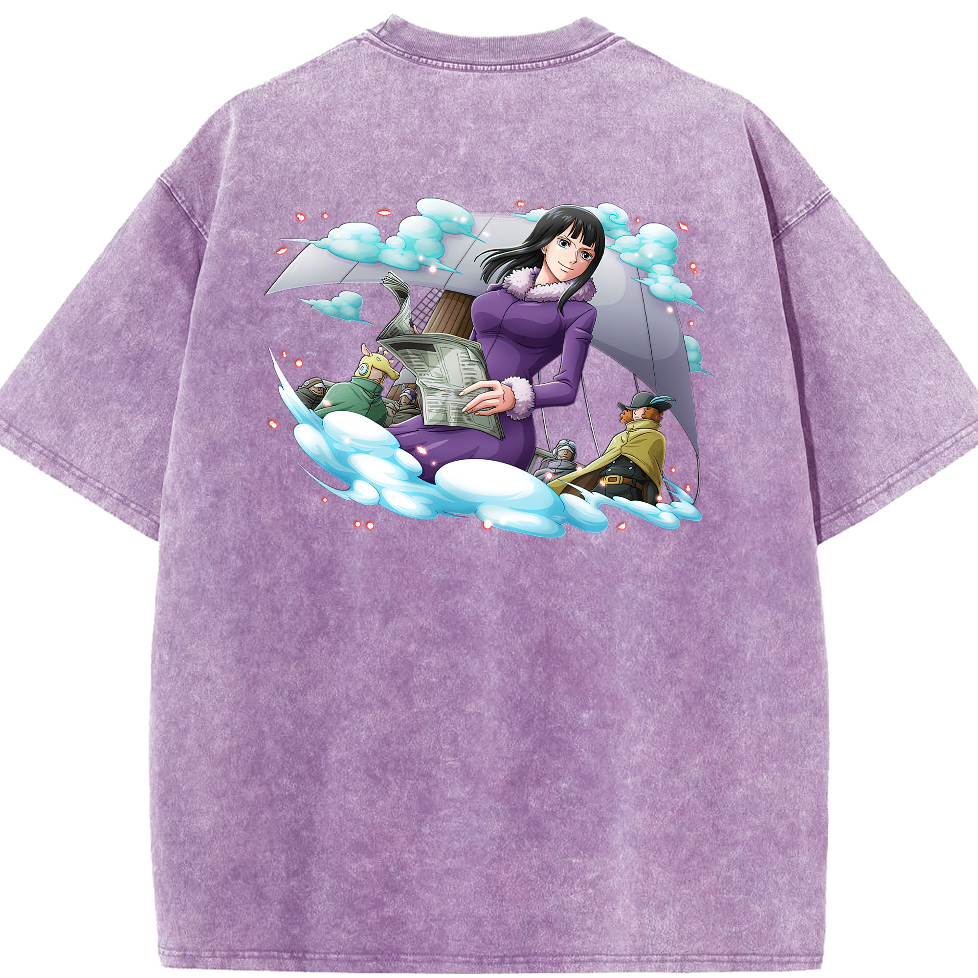 ワンピース ニコ・ロビン ONE PIECE Nico Robin 綿100% ヴィンテージ風 半袖Tシャツ（背面プリント）