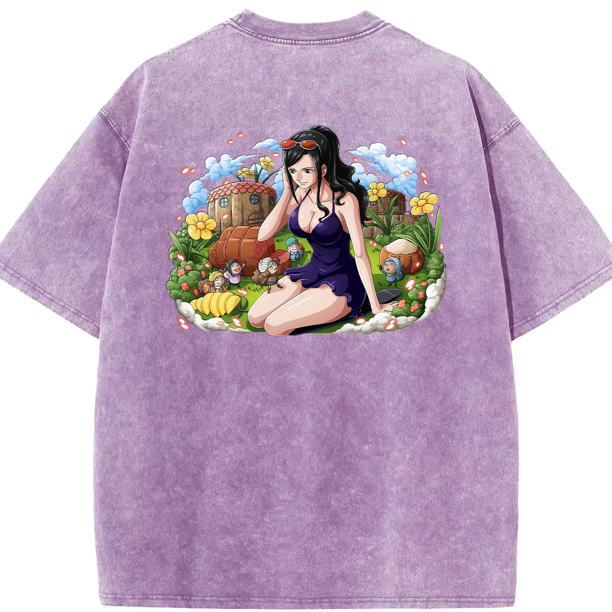 ワンピース ニコ・ロビン ONE PIECE Nico Robin 綿100% ヴィンテージ風 半袖Tシャツ（背面プリント）