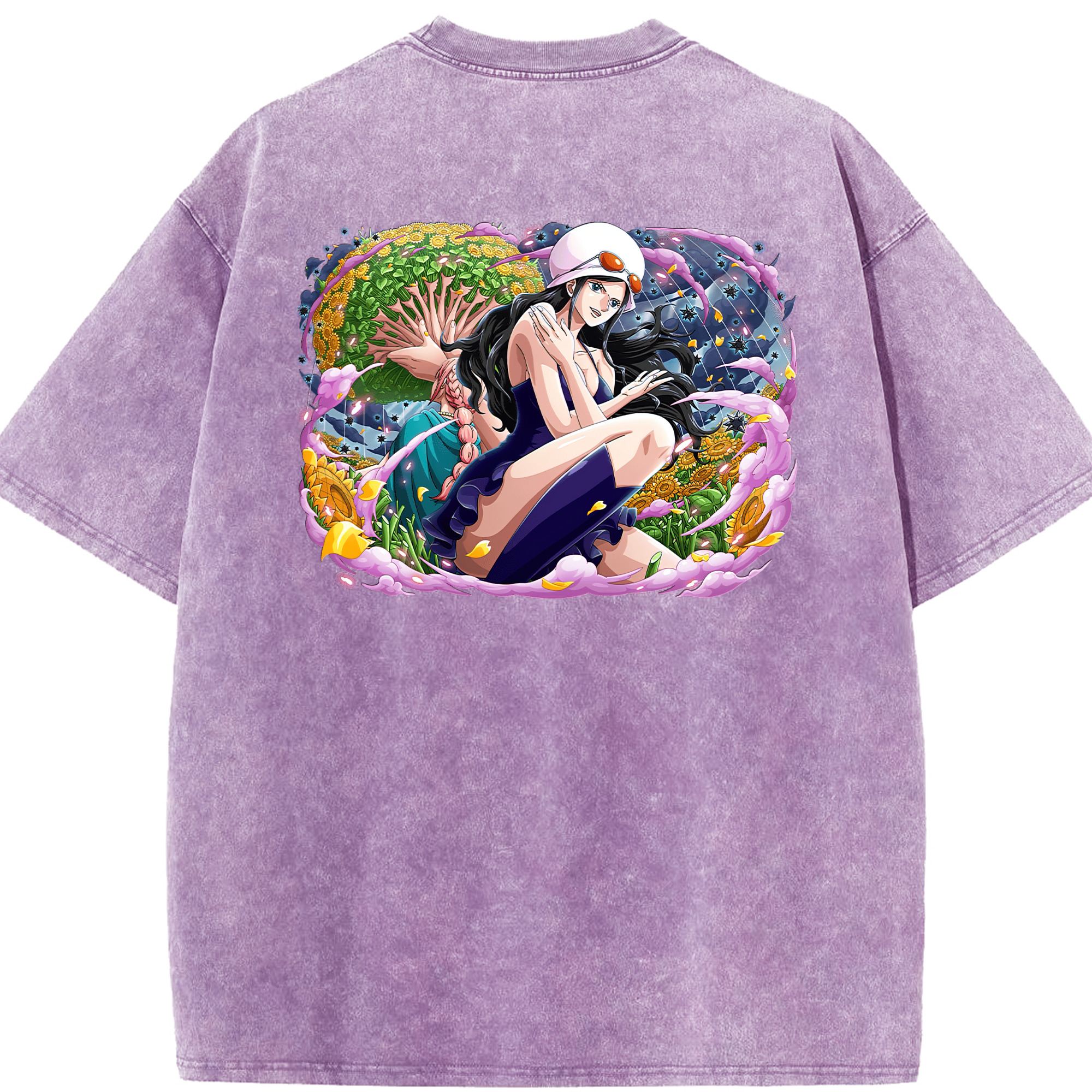 ワンピース ニコ・ロビン ONE PIECE Nico Robin 綿100% ヴィンテージ風 半袖Tシャツ（背面プリント）