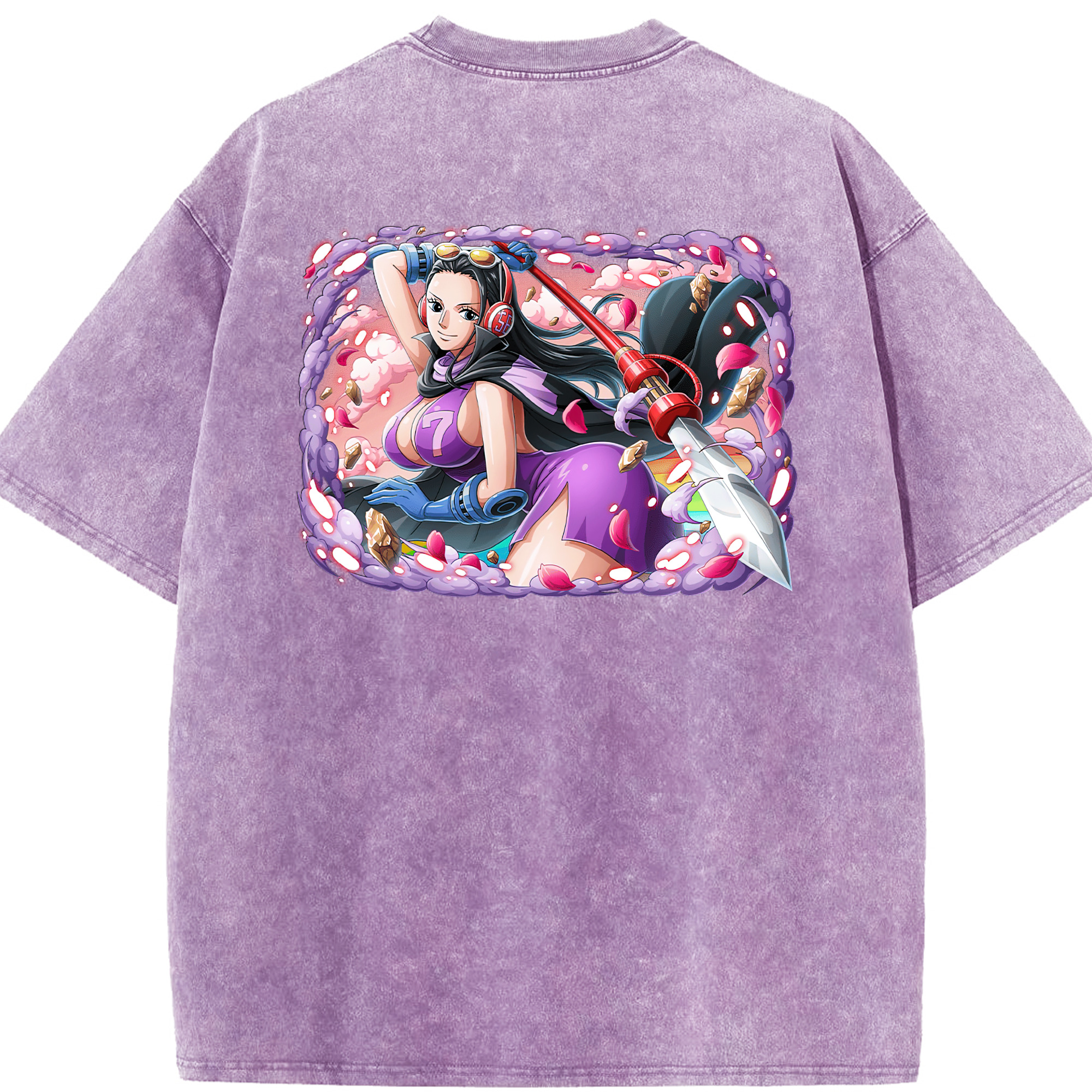 ワンピース ニコ・ロビン ONE PIECE Nico Robin 綿100% ヴィンテージ風 半袖Tシャツ（背面プリント）